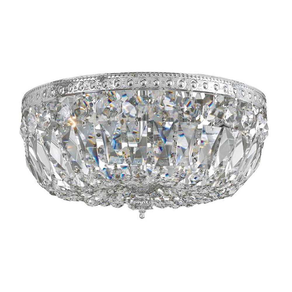 Crystorama 716-CH-CL-MWP Ceiling Mount 3-Light 16-in Polished Chrome Flush Mount Light