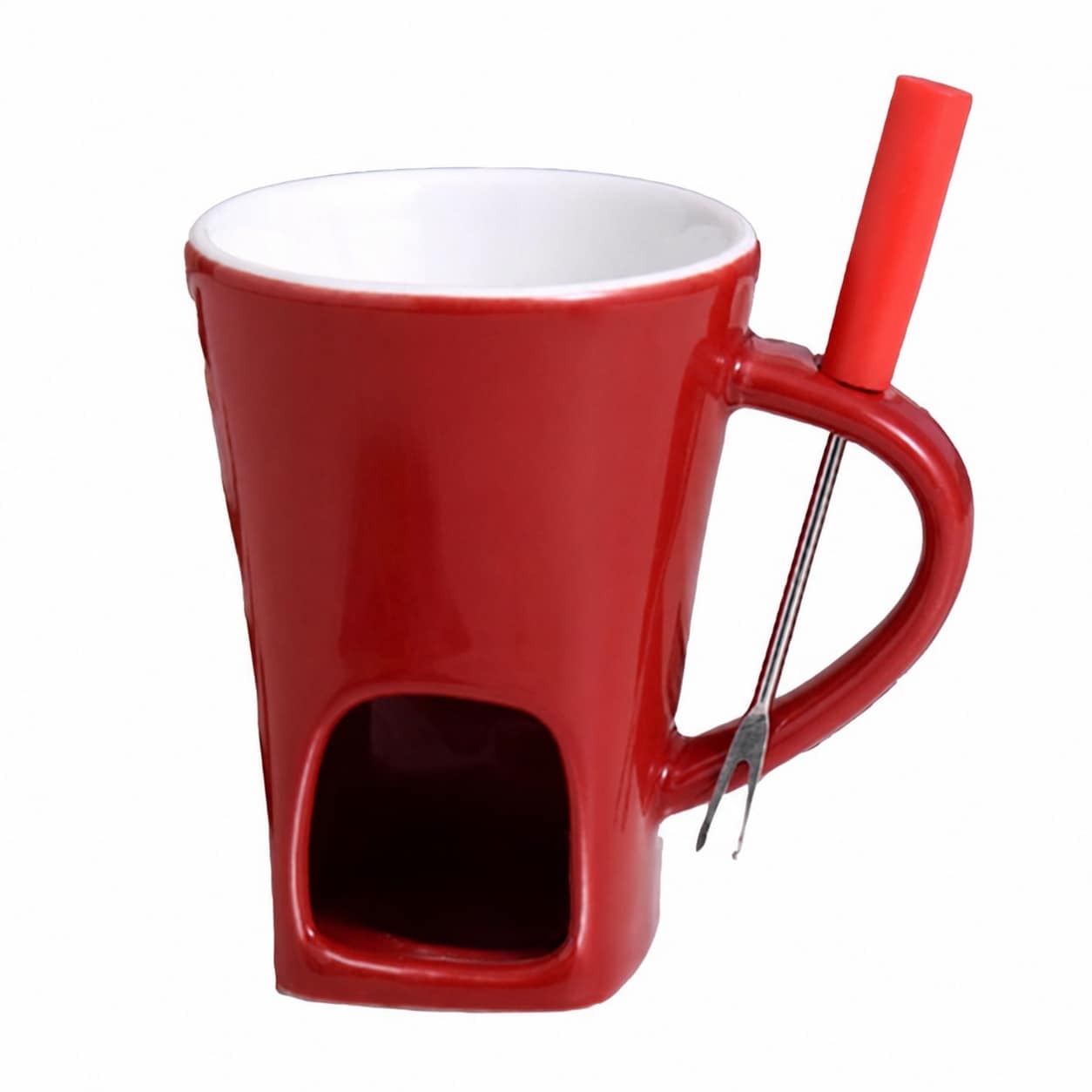 Aoibox - Multi Functional Ceramic Chocolate Hot Pot and Fondue Cup Set with Fork for Candle Heat...