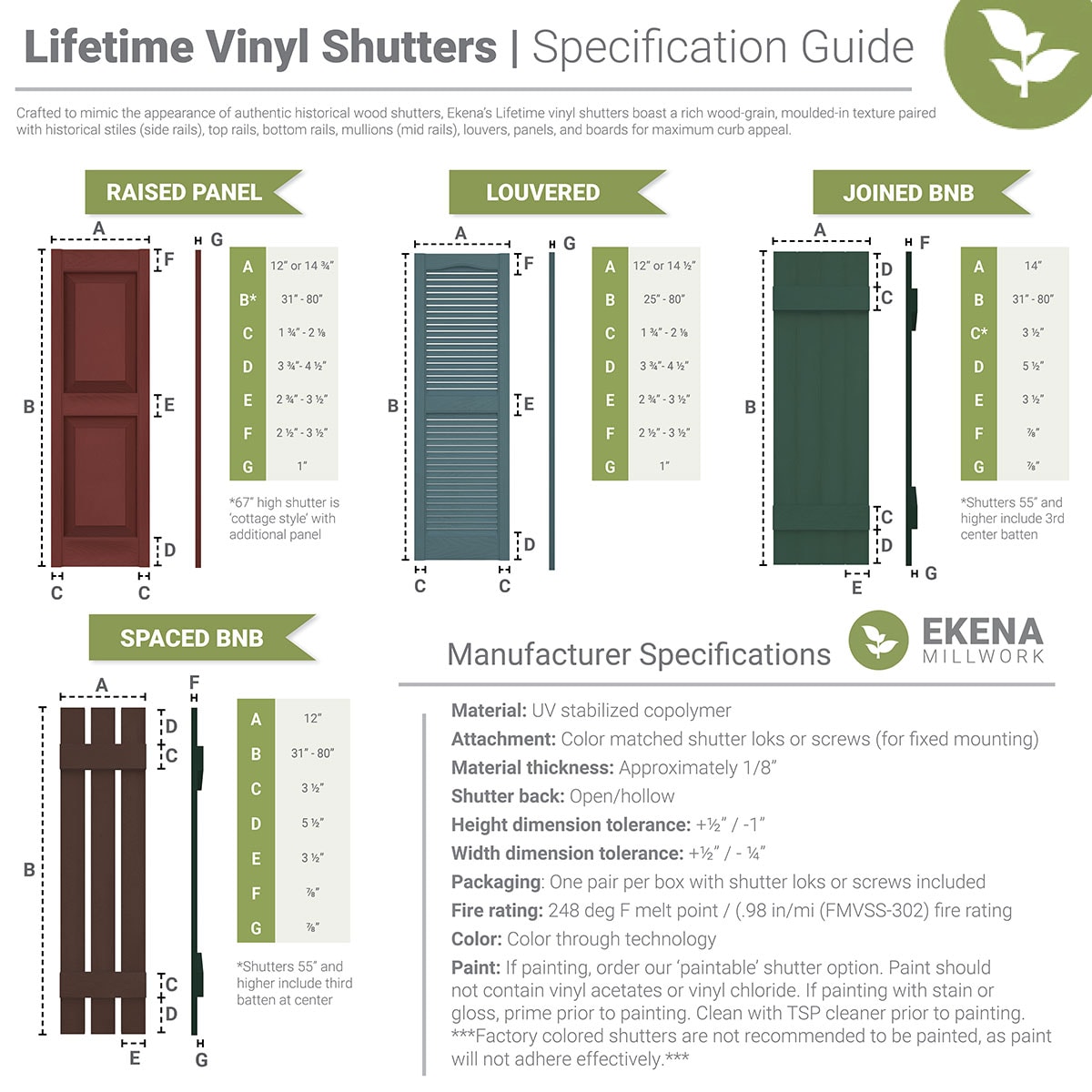 Ekena Millwork LJ4S14X06700FB Exterior-Shutters - View #17