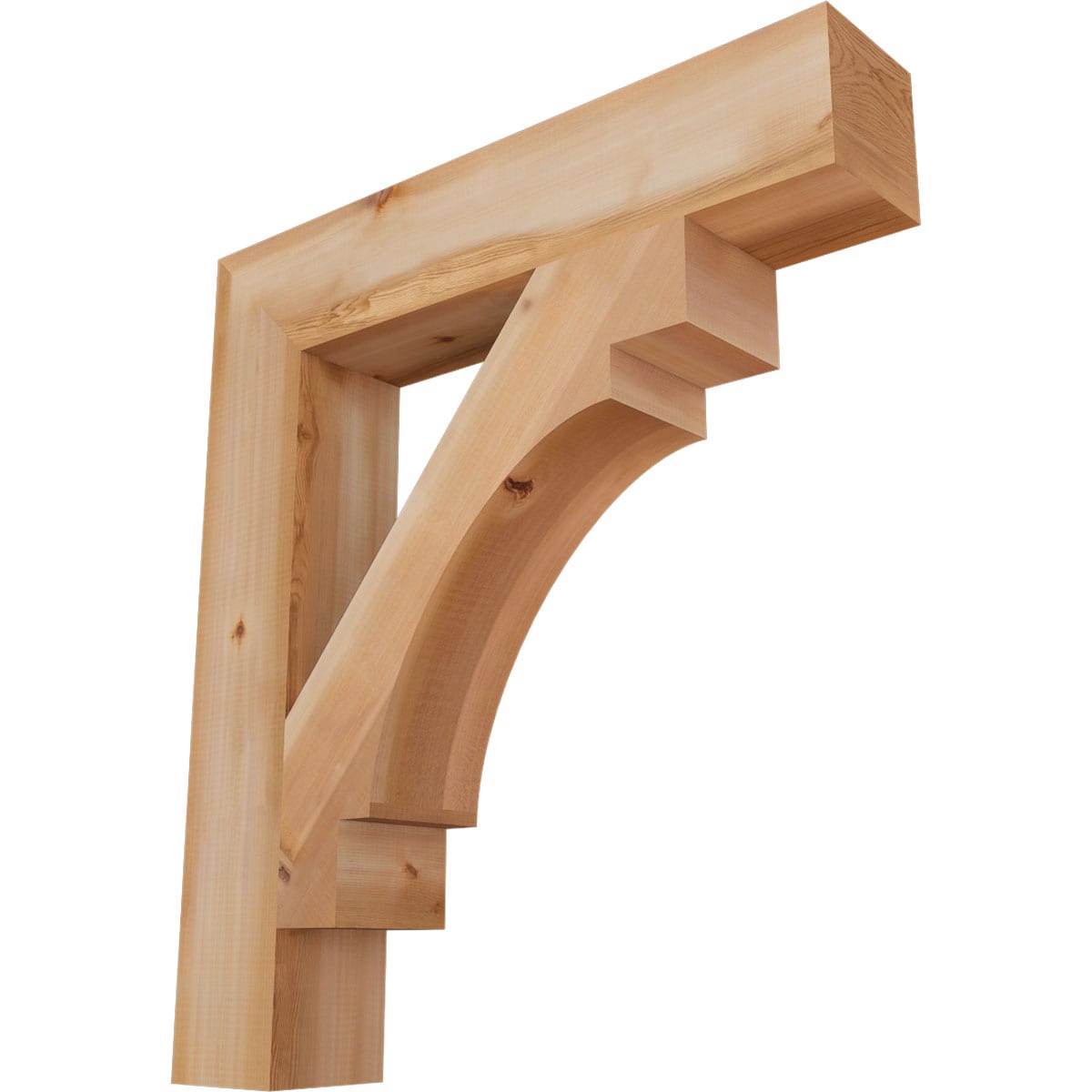 Ekena Millwork BKT06X32X36MRC05SWR Merced block smooth 5-1/2-in x 32-in x 36-in Western red cedar Brown Wood Standard bracket