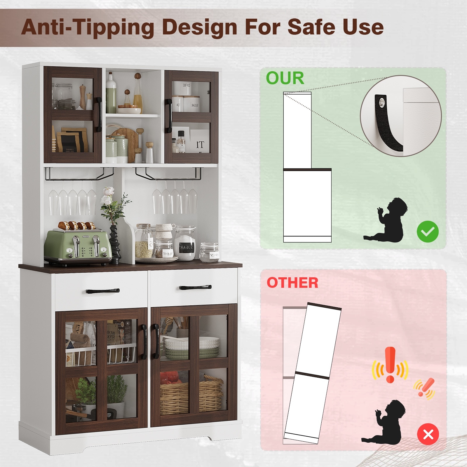 Pocassy GREATANTS-SNBS045WT Dining-Kitchen-Storarge - View #5