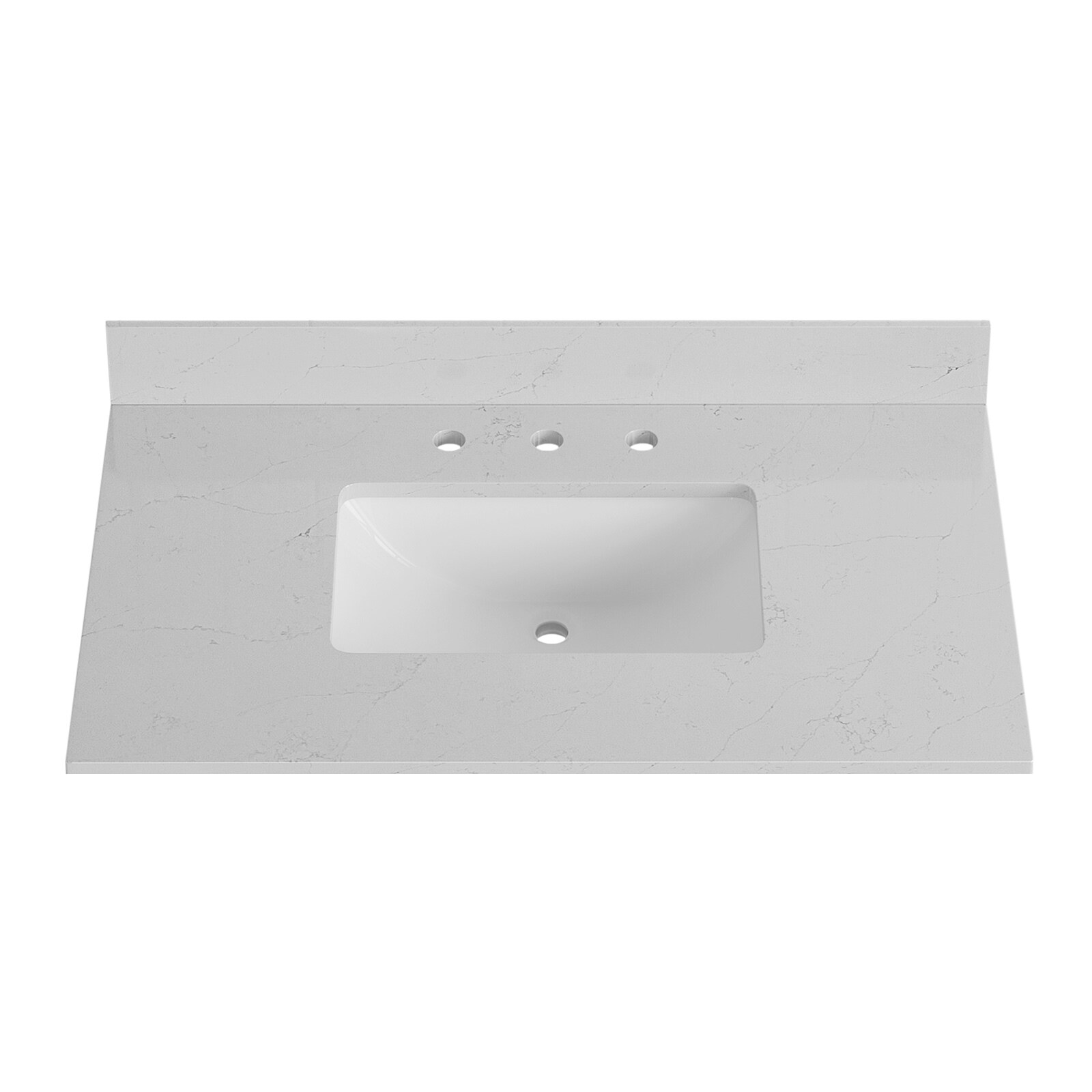 Bianco Bella 37" White Quartz Undermount Single Sink Vanity Top