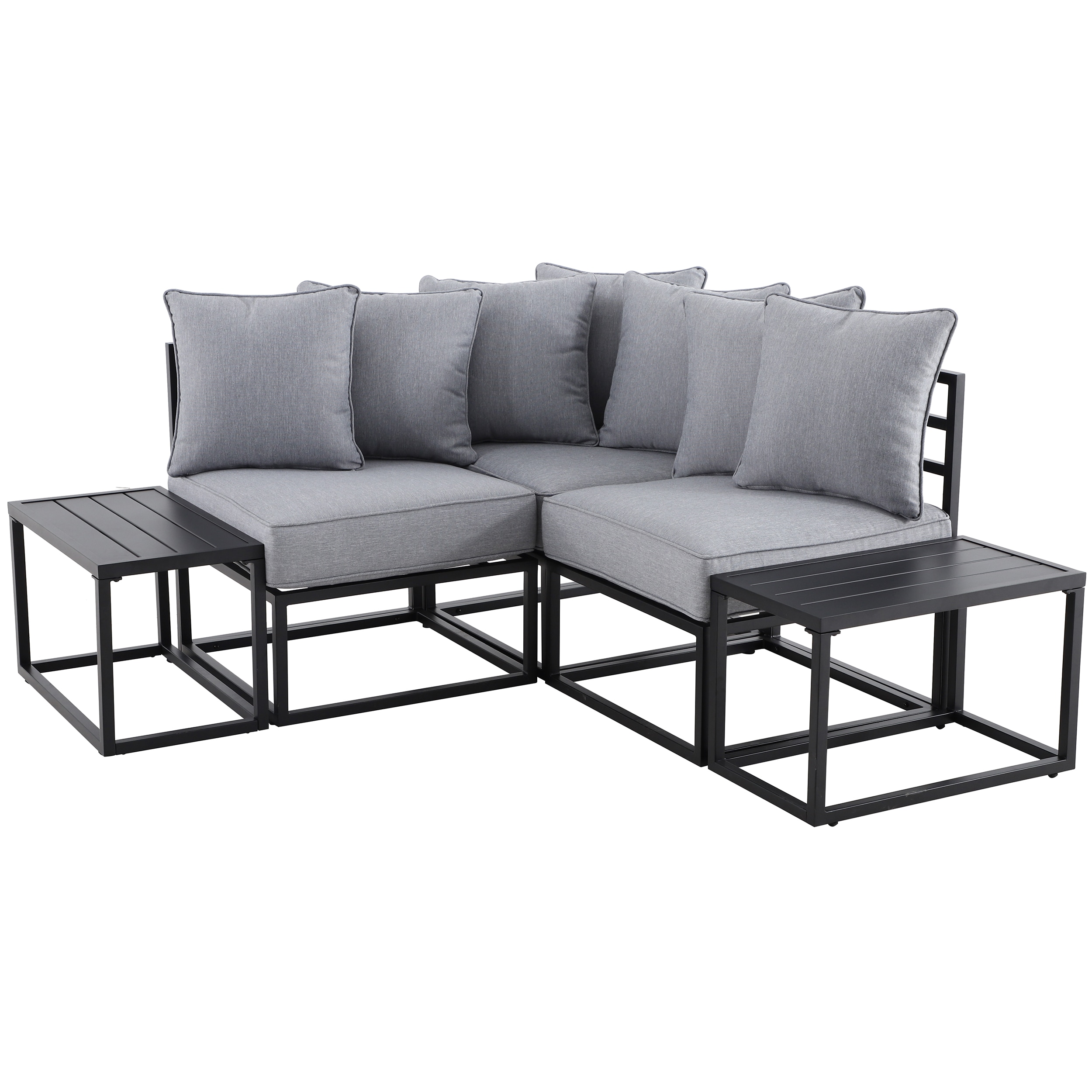 Style Edgemere 5-Piece Metal Frame Patio with Cushions in the Patio Conversation Sets department at Lowes.com
