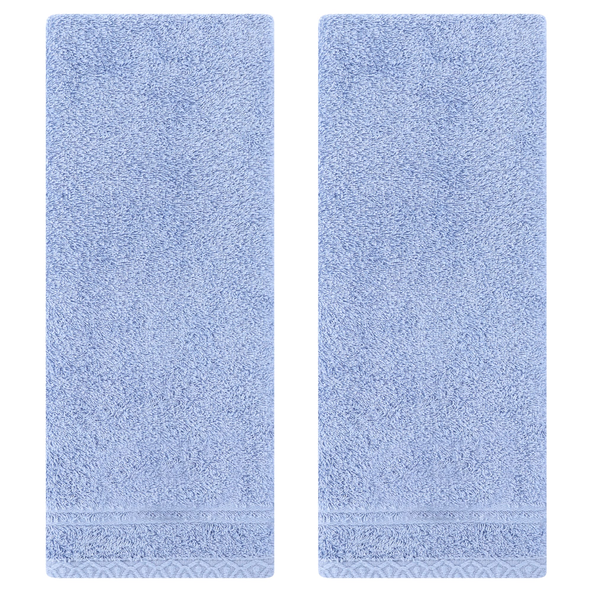 Unique Bargains Cotton Hand Towels Solid Soft Absorbent Hand Towel for Bathroom Kitchen Face Washing Home Gifts 2pcs Blue