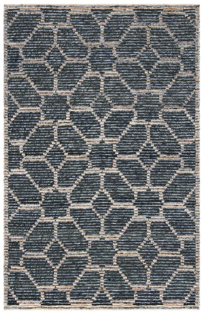 Safavieh NF218H-5 Natural Fiber Boca 5 x 8 (ft) Synthetic Beige/Charcoal Rectangular Indoor Abstract Area rug