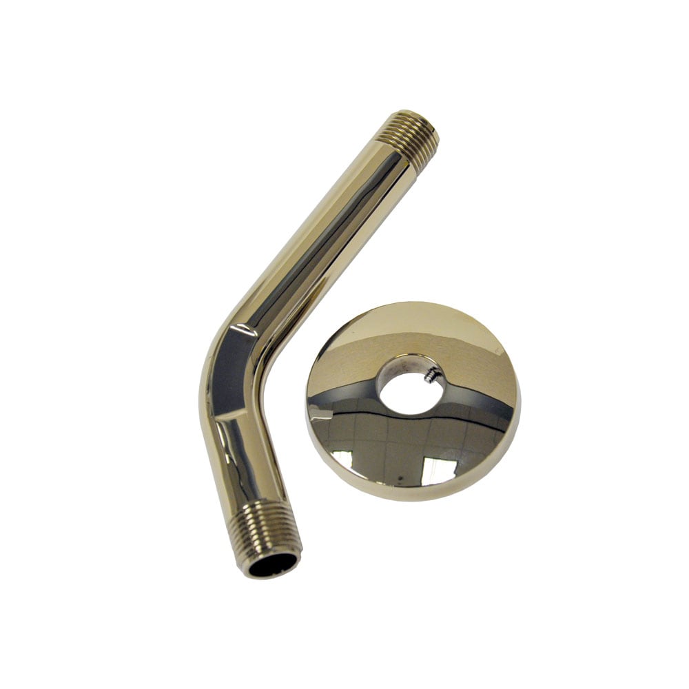 Danco 27016X Polished Brass 6-Inches Universal Bathtub/Shower Shower arm and flange 0.25-Inches -ID