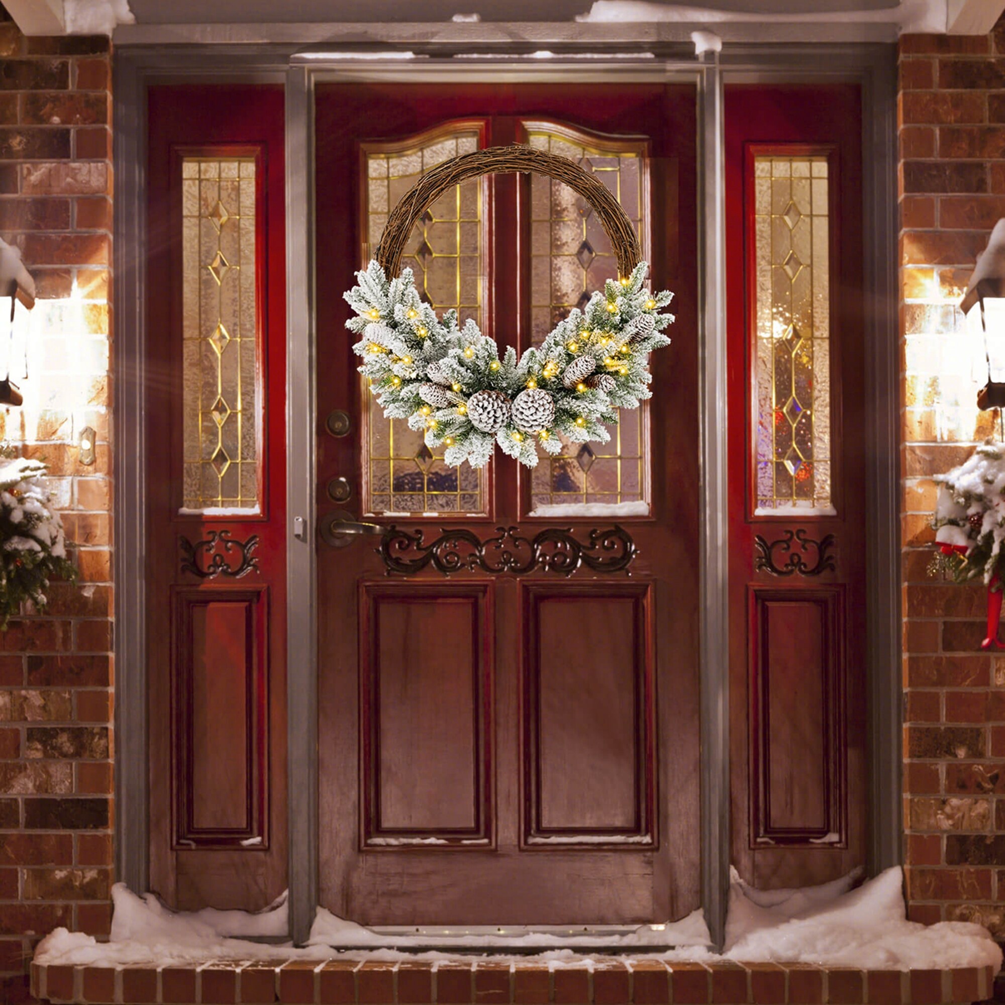 Costway HCST04107 Artificial-Christmas-Wreaths - View #2