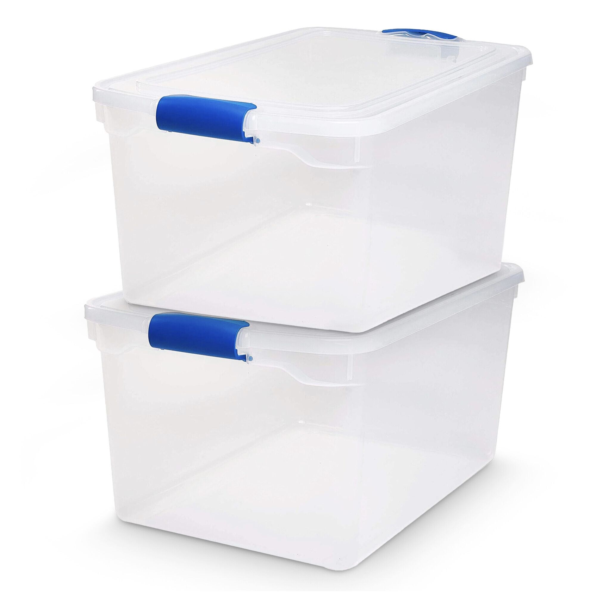 Homz Products Homz 66 Qt Multipurpose Stackable Storage Bin with Latching Lids Clear (2 Pack)