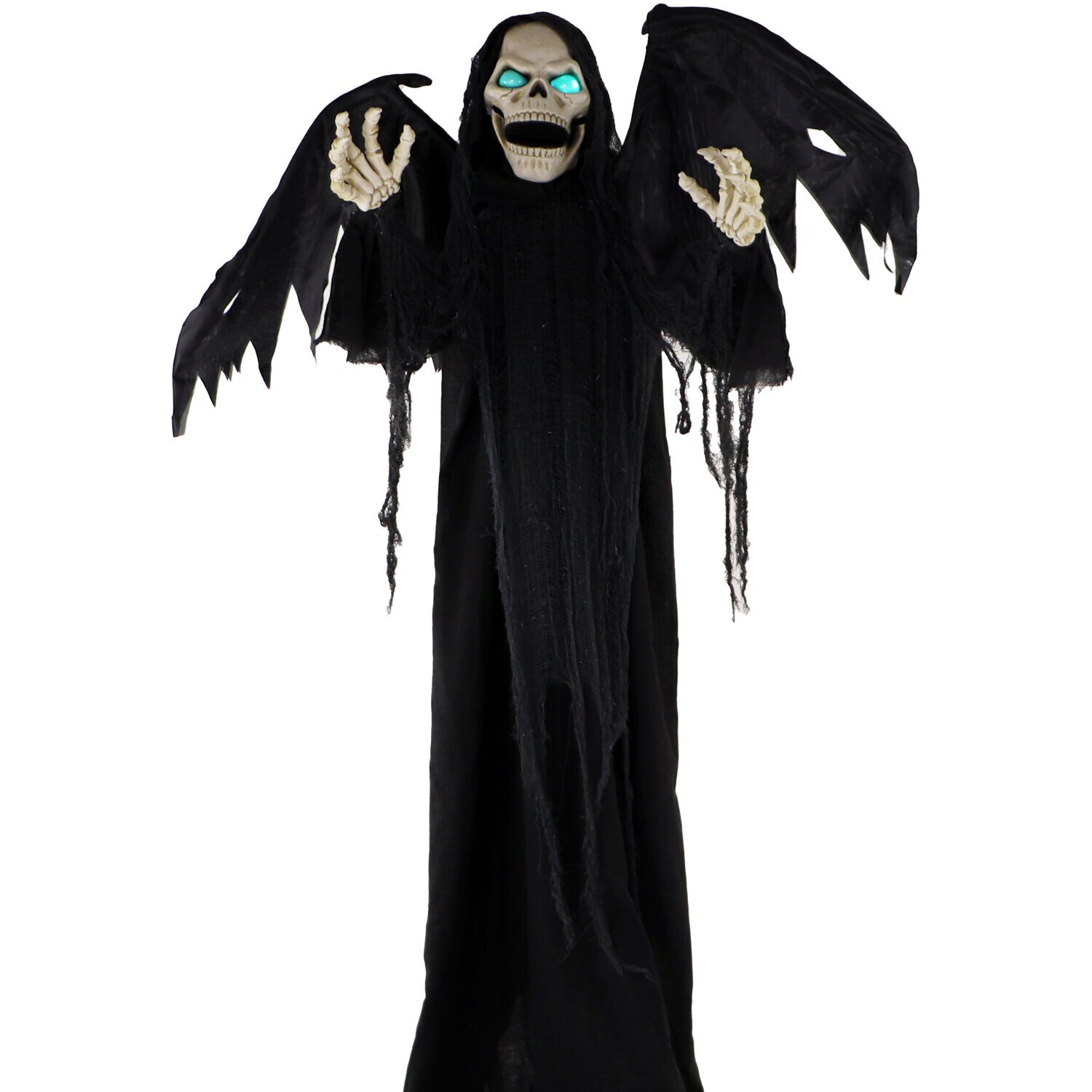 Haunted Hill Farm 6-ft Talking Lighted Animatronic Reaper Free Standing ...