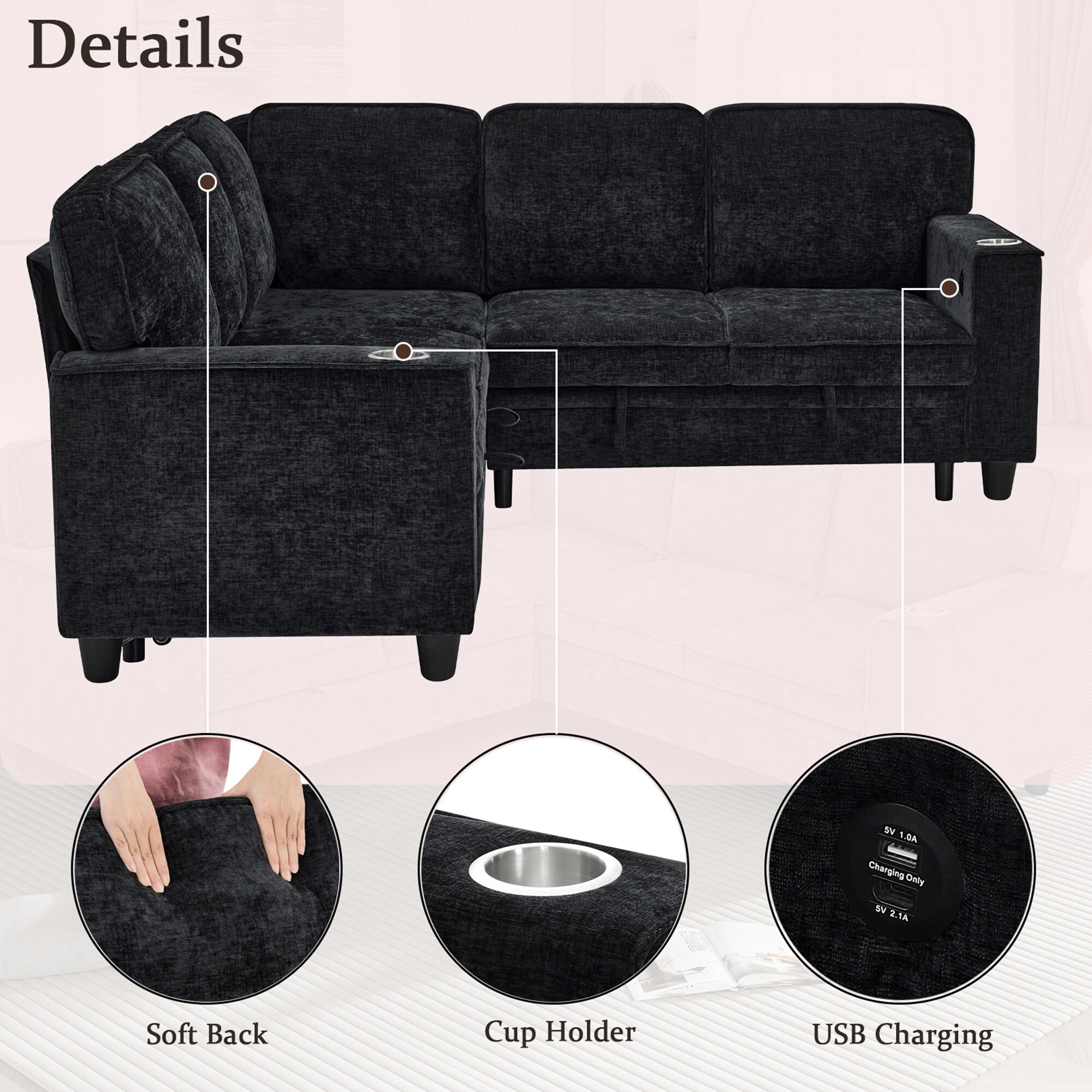 SINOFURN SYA370159WT Sofas-Loveseats - View #12
