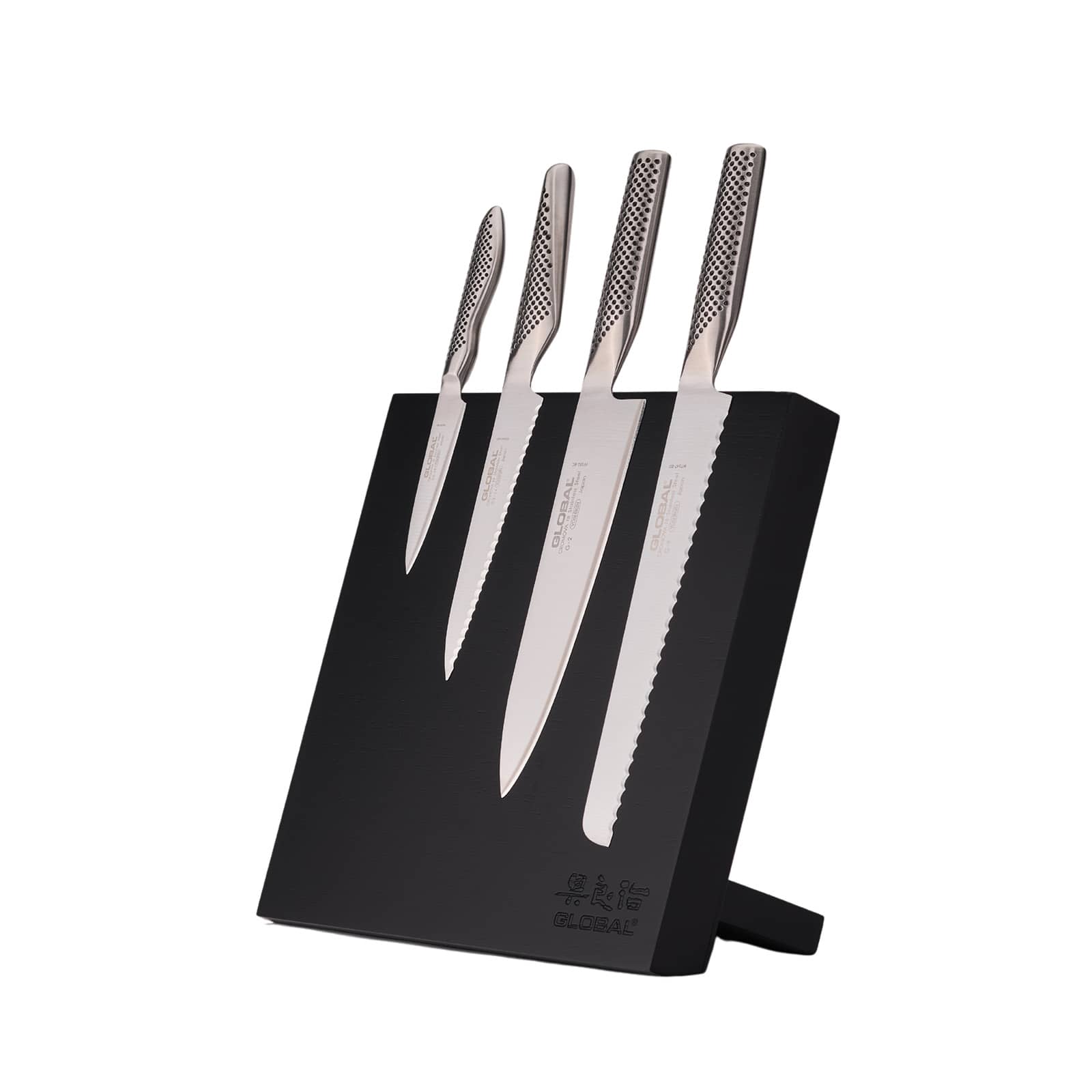 Global G-CLB4291438 Bitoku Classic Essentials 5 Piece Knife Set with Magnetic Block Rubberwood