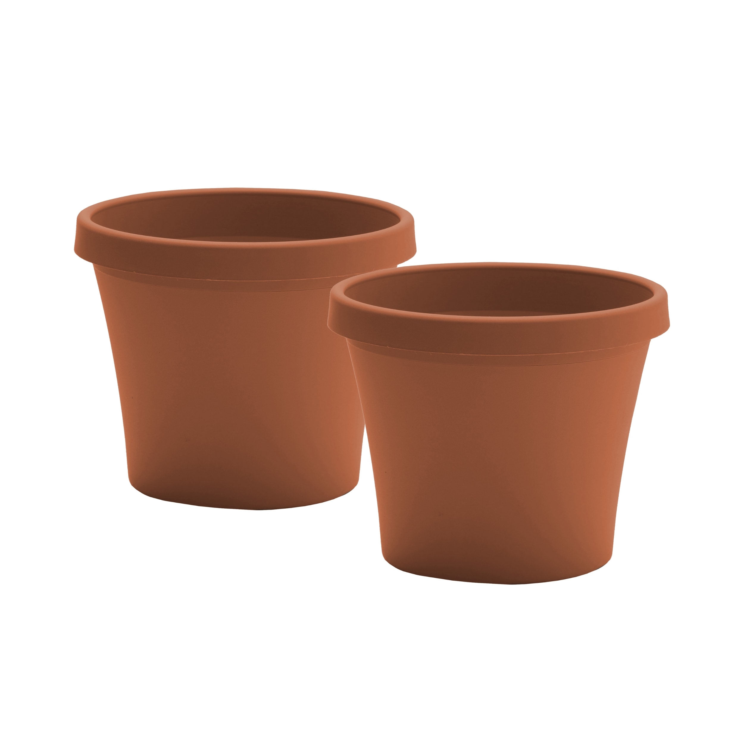 Bloem DCB-TERMIX25 2 -Pack Round 20.5-in W Large Brown Plastic Indoor/Outdoor Planter with Drainage Holes