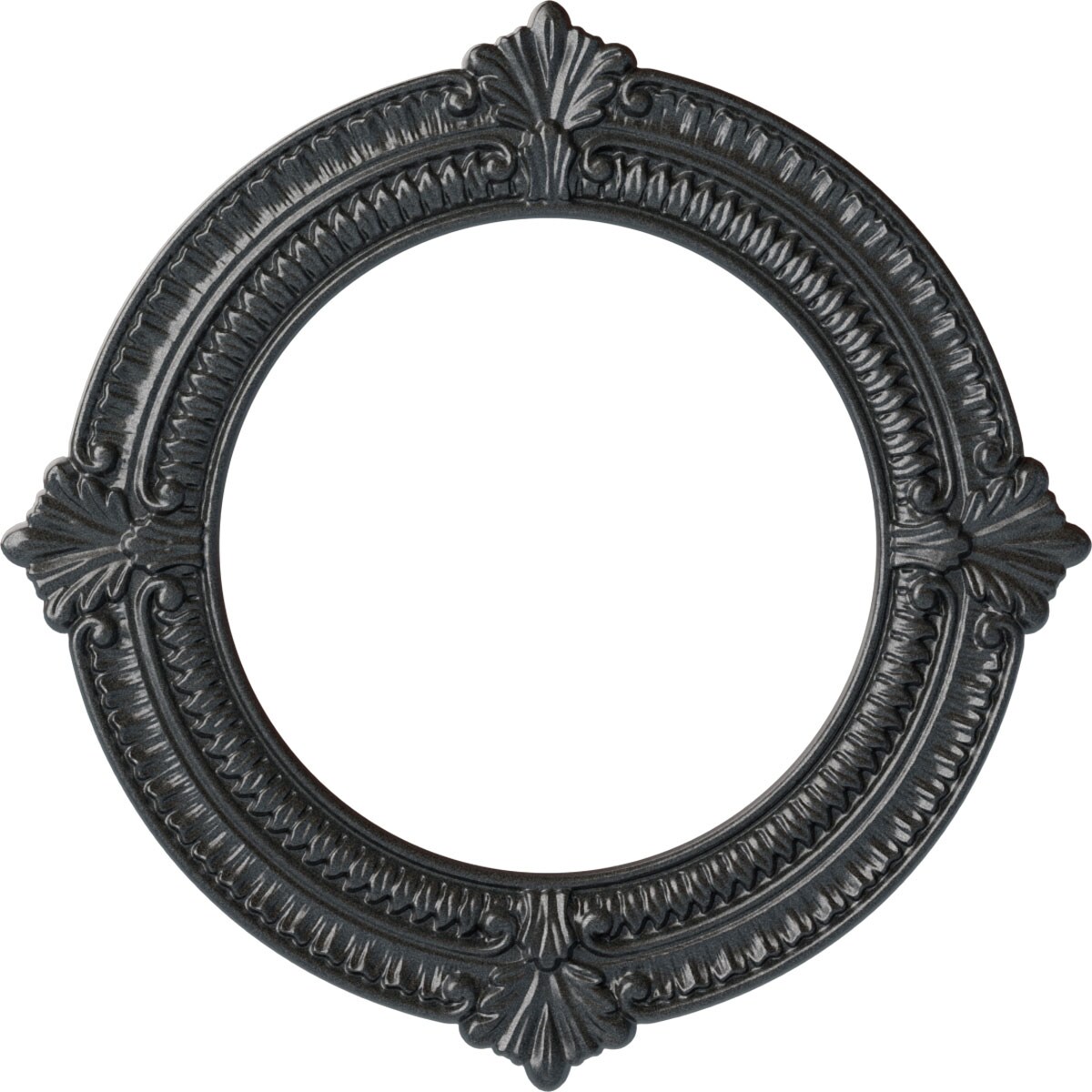 Ekena Millwork CM13BNPES Benson 13.125-in W x 13.125-in L Painted Pewter Polyurethane Whole Ceiling Medallion
