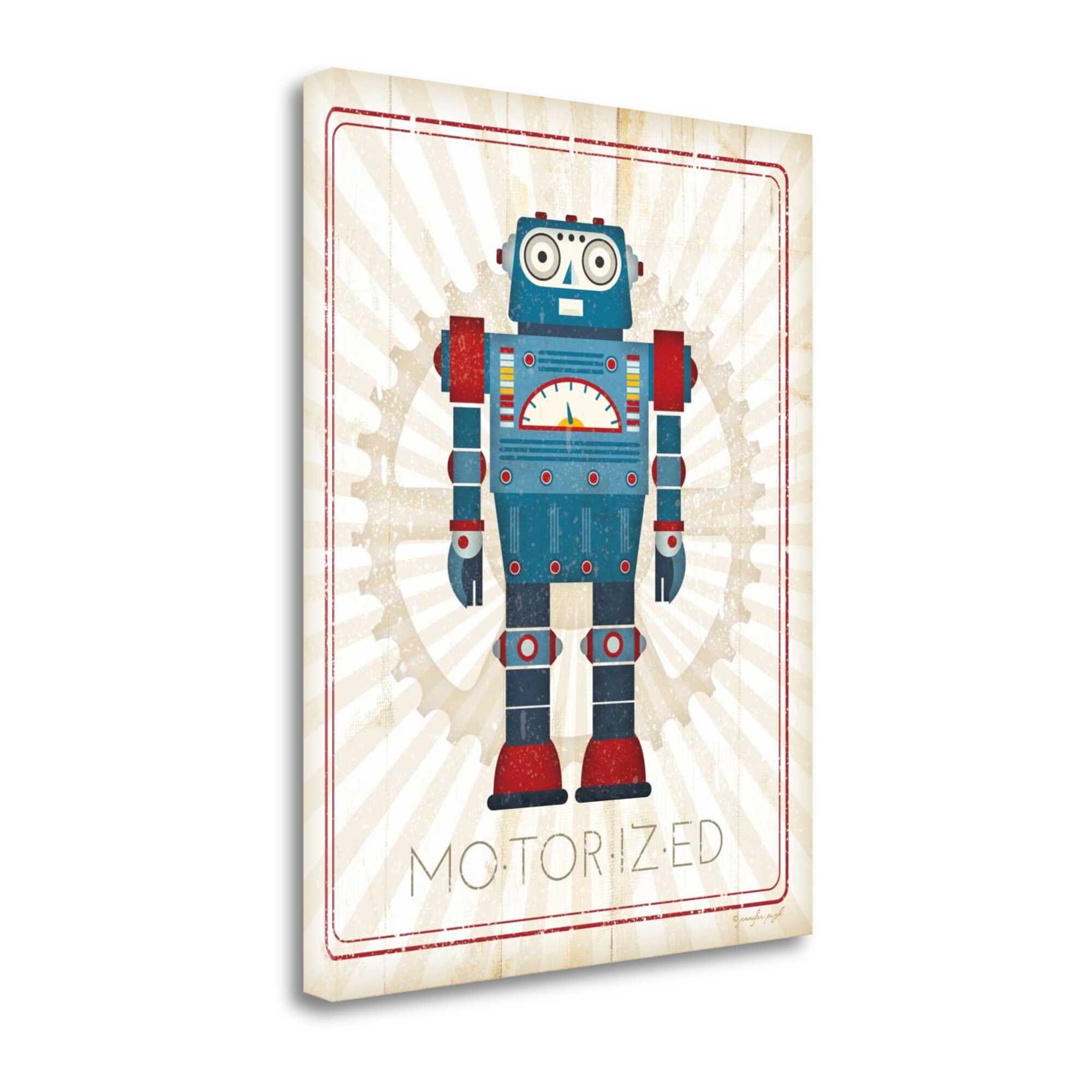 Tangletown Fine Art SBJP4558-2228C Retro Robot Iv Jennifer Pugh 28-in H x 22-in W Modern Print on Canvas