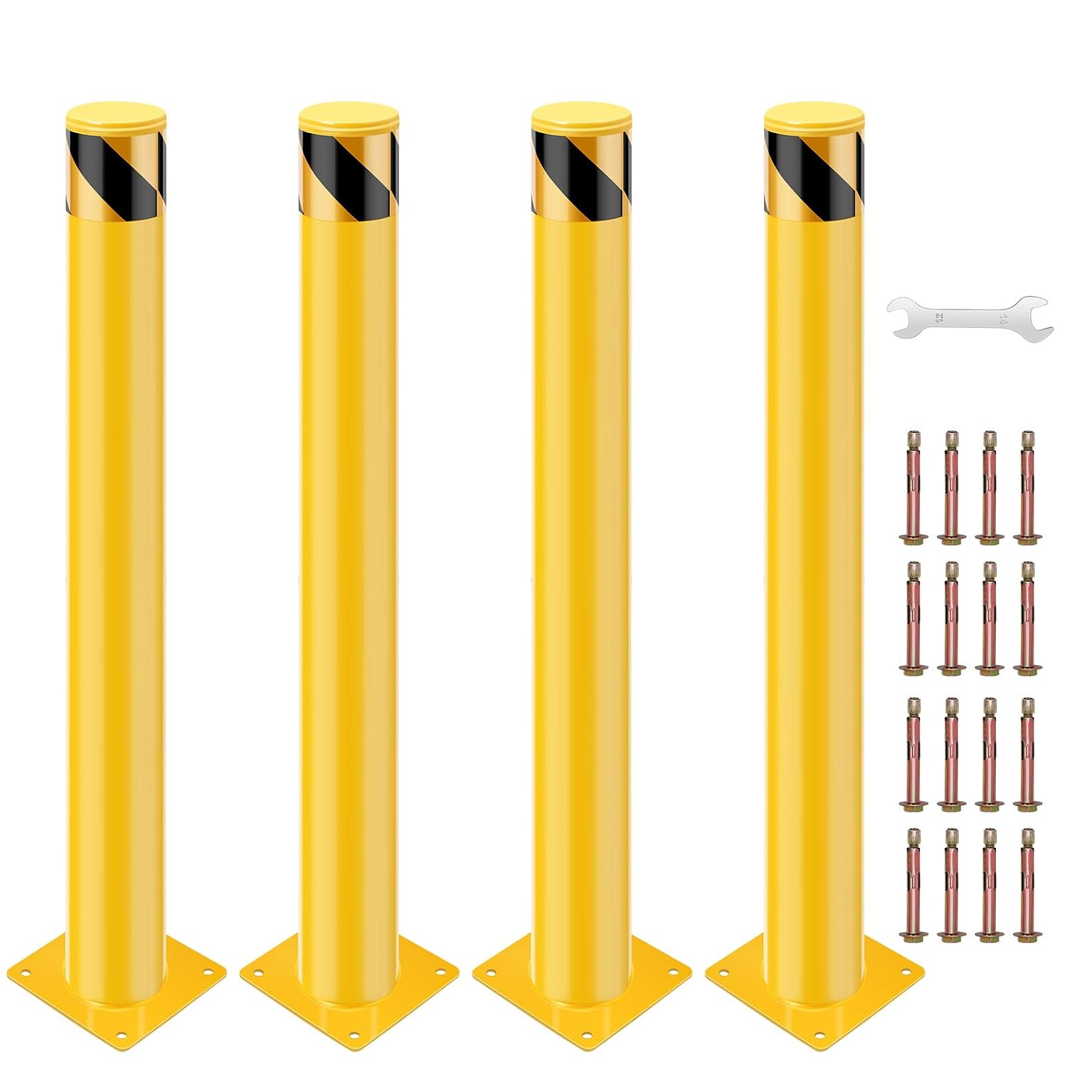 Garvee - 4PACK 42H x 4.5D Bollards 42-in Steel Bollard