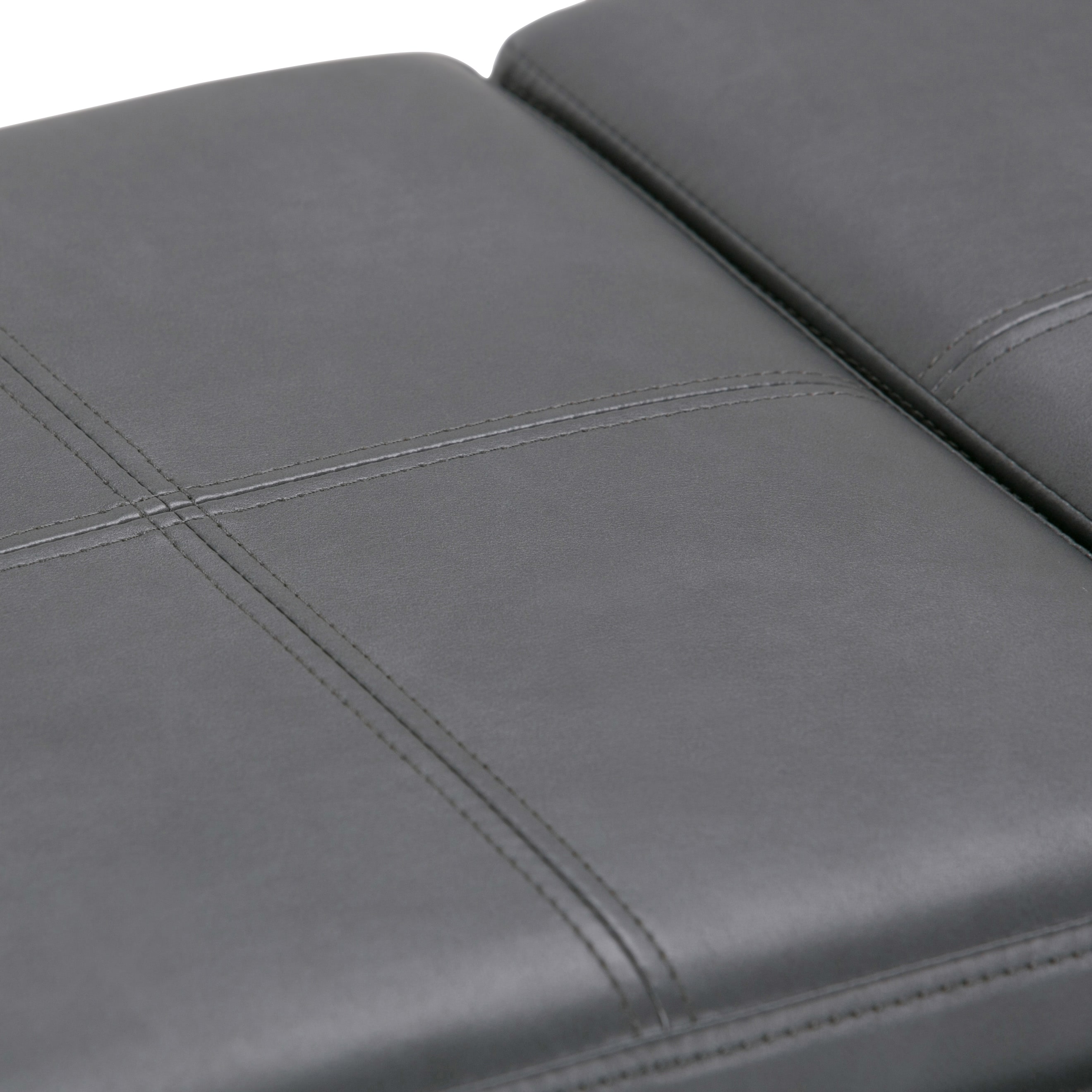 Simpli Home Avalon Modern Stone Grey Faux Leather Storage Ottoman at ...