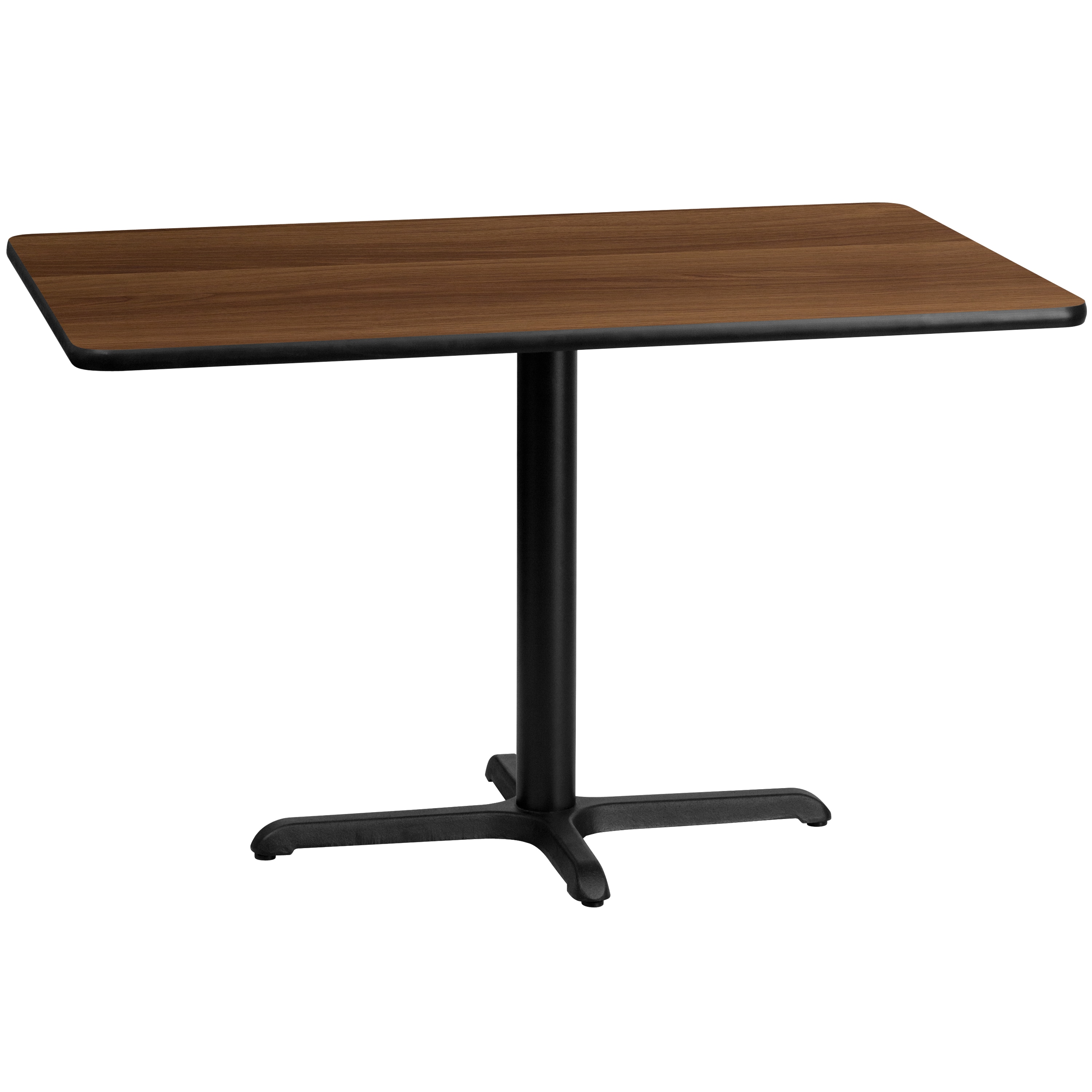 Flash Furniture 889142007418 Walnut Contemporary/Modern Dining Table, Wood veneer with Black Metal 48-Inches L x 31.13-Inches H