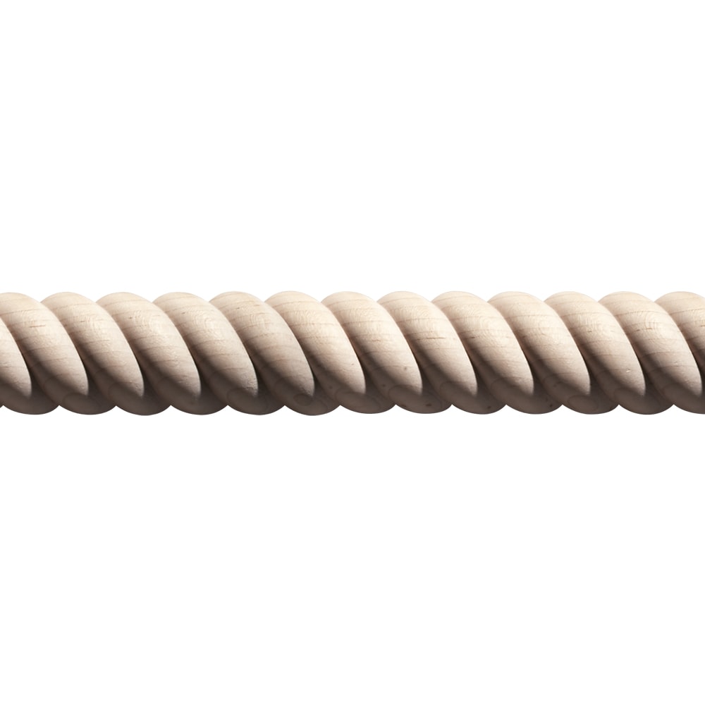 Ornamental Mouldings 2027/2-4WHW 7/16-in x 1-1/16-in x 4-ft Unfinished White hardwood 2027/2 Rope Chair Rail Moulding