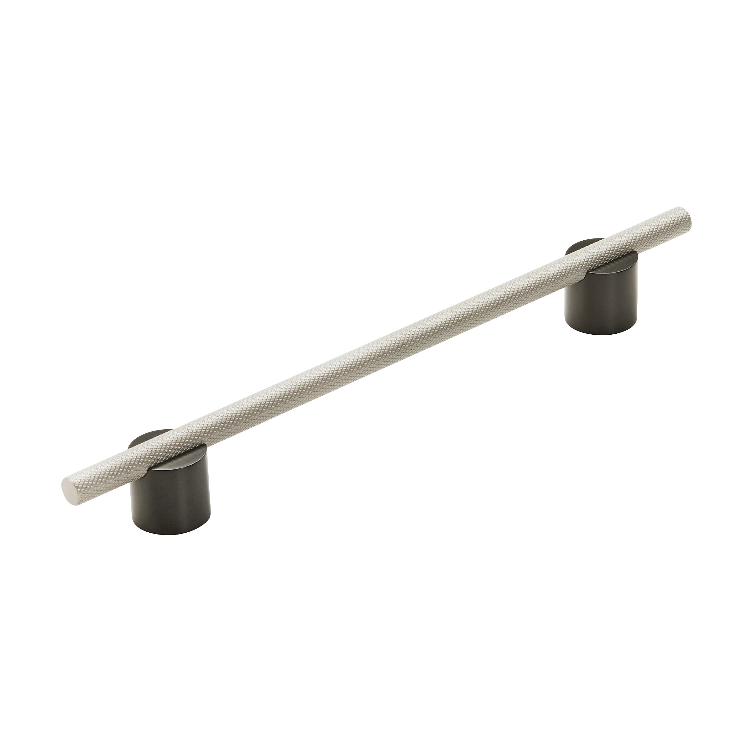 Amerock BP7414192MBSC Transcendent 7-9/16-in , 192mm Center to Center Matte Black/Silver Champagne Cylindrical Bar