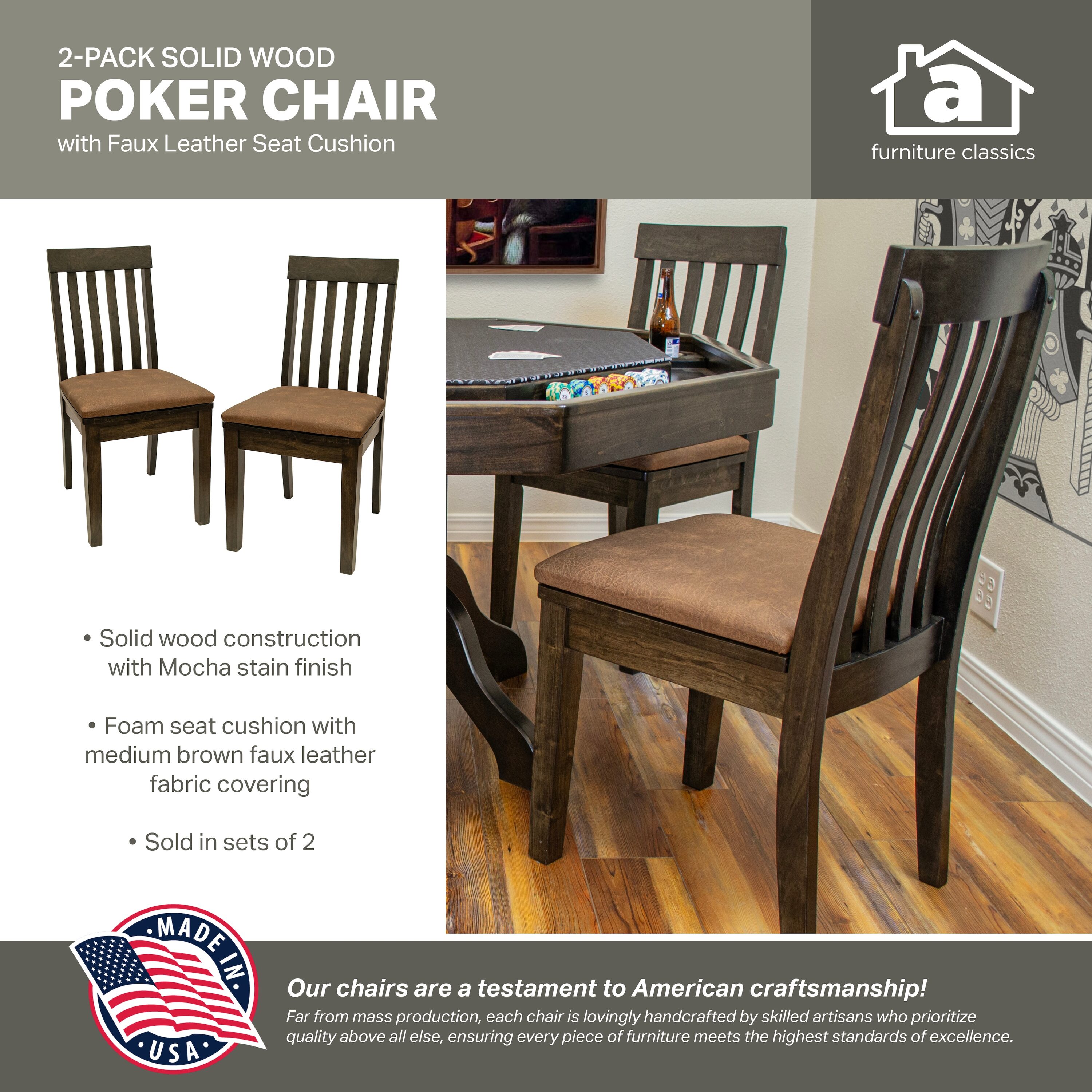Mocha Knotty Alder Rectangular Poker Table with Stainless Steel Cup Holders