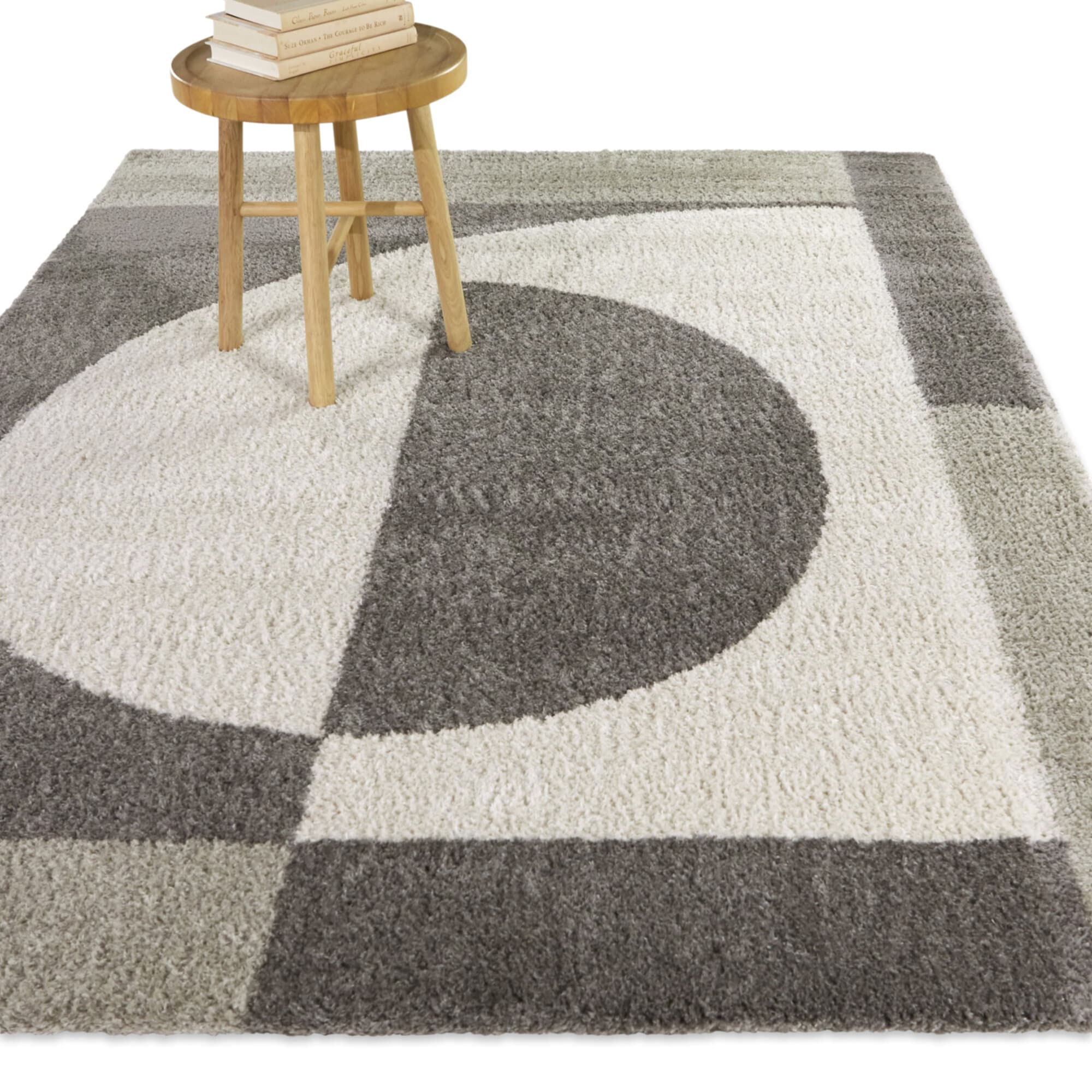 Balta 3122547 5 x 6 (ft) Polyester Charcoal Rectangular Indoor Geometric Mid-Century Modern Area rug