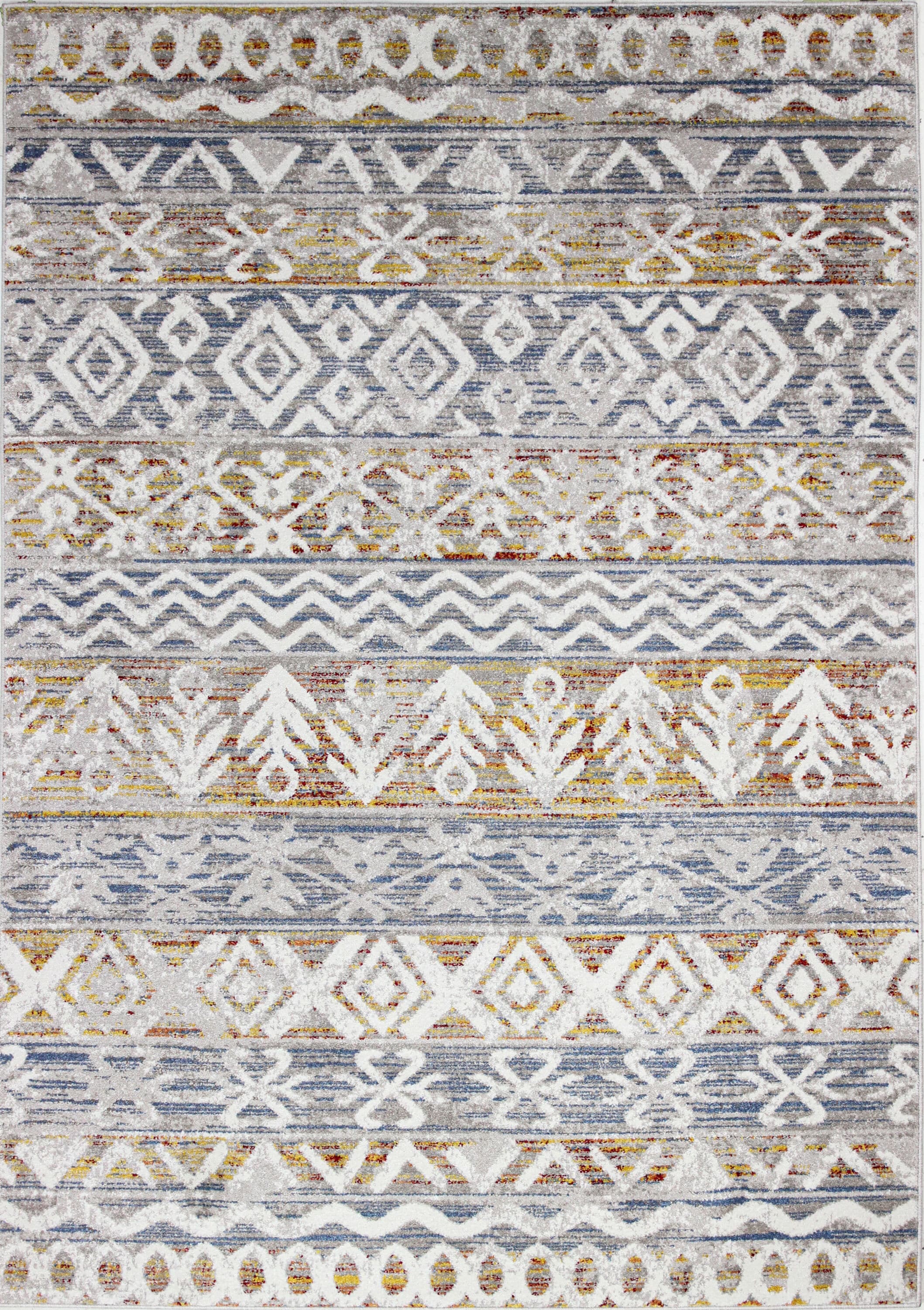 Bashian 649652301396 5 X 8 (ft) Ivory/Rust Indoor Geometric Lodge Area Rug