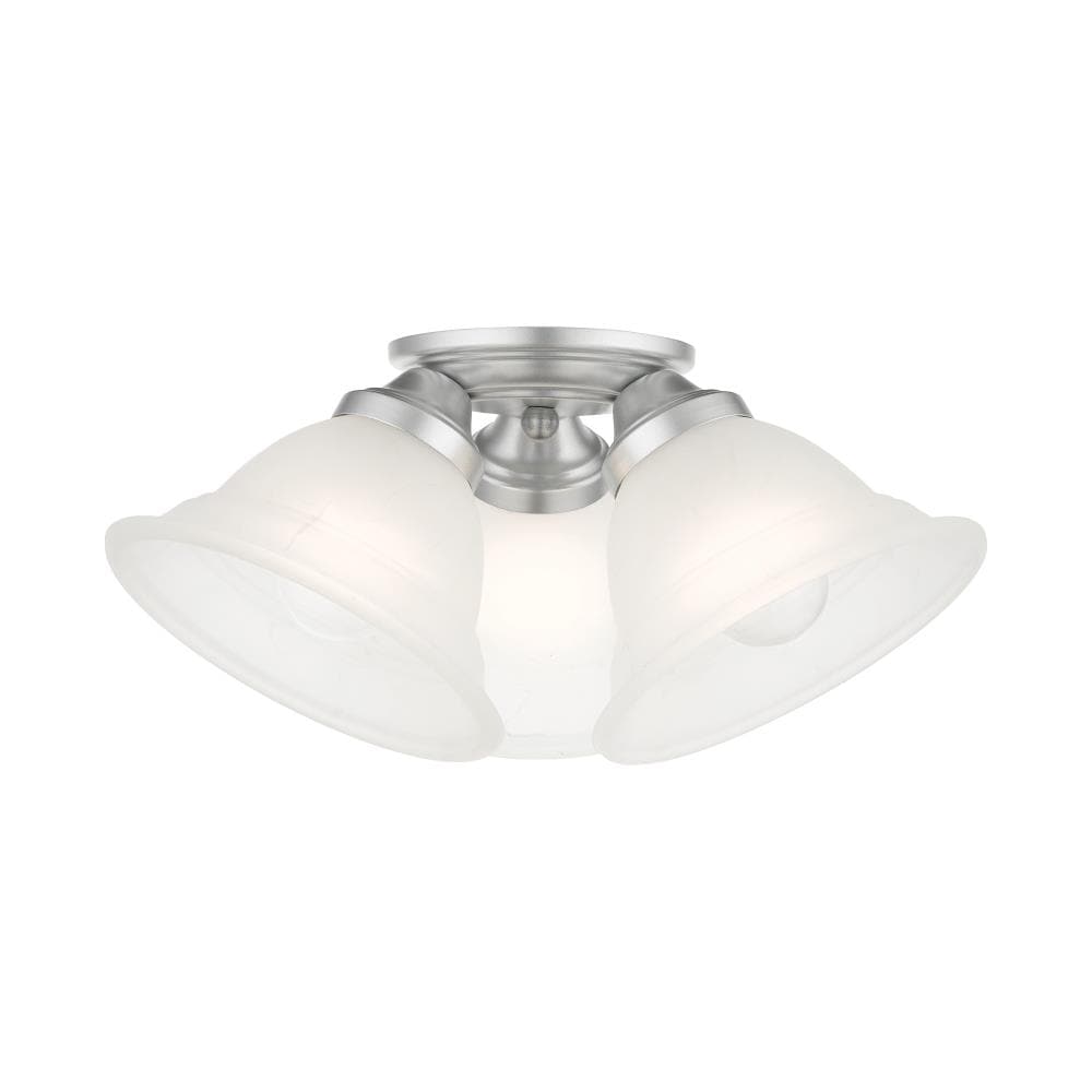 Livex Lighting 40727-81 Wynnewood 3 -Light 16-in Satin Nickel Semi Flush Mount Light