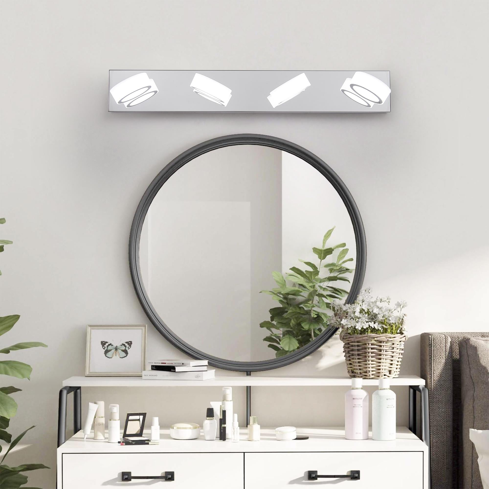 Bayfeve BFLCM-6814-LT Rotatable LED Vanity Light 29.1-in 4 -Light Gloss Chrome Integrated LED Modern/contemporary Vanity light