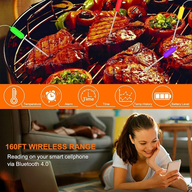 WaterProof BBQ Kitchen Oven Bluetooth Outdoor Barbecue APP Wireless Meat  cooking thermometer