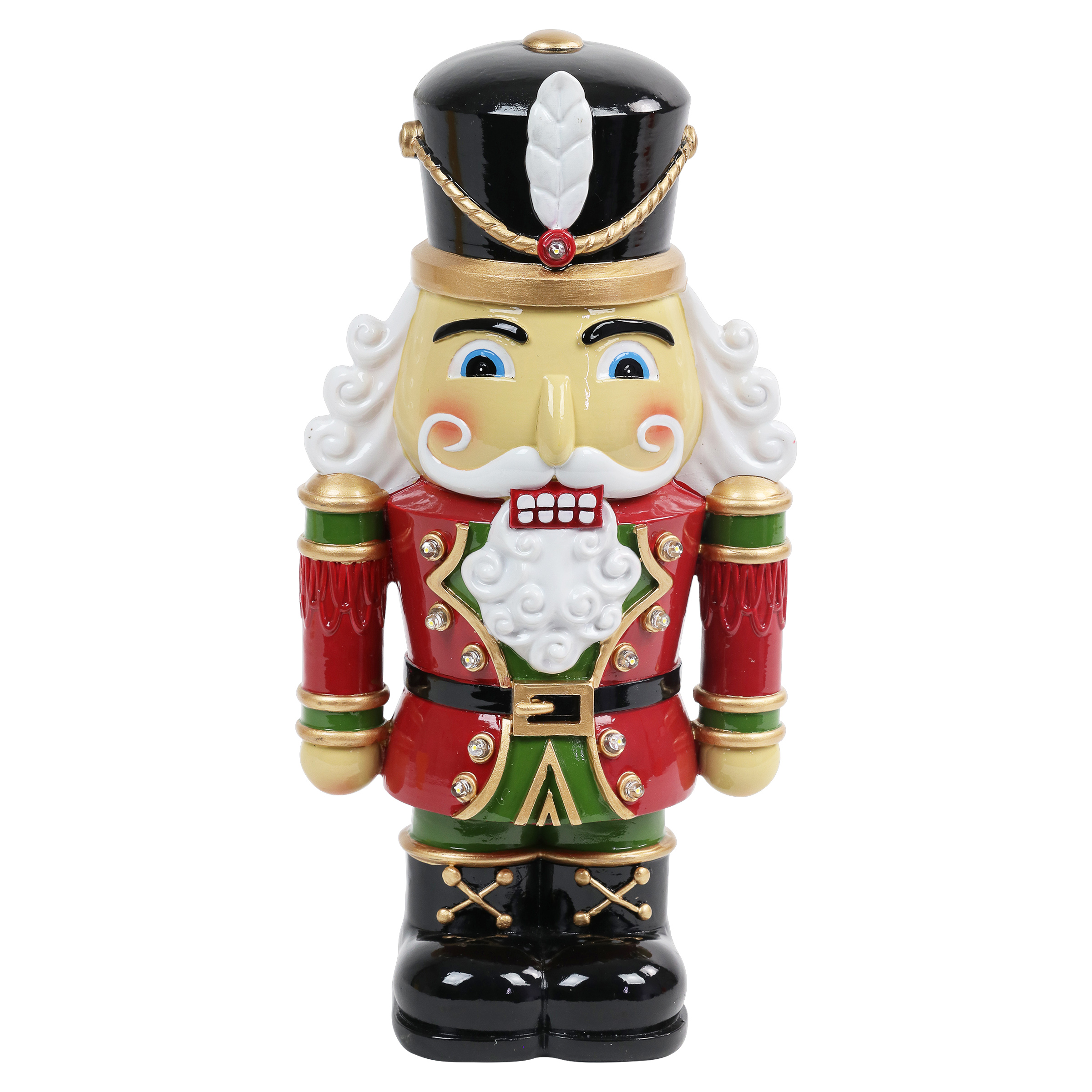 Exhart 19270-RS 12.01-in Lighted Decoration Nutcracker Battery-operated Christmas Decor