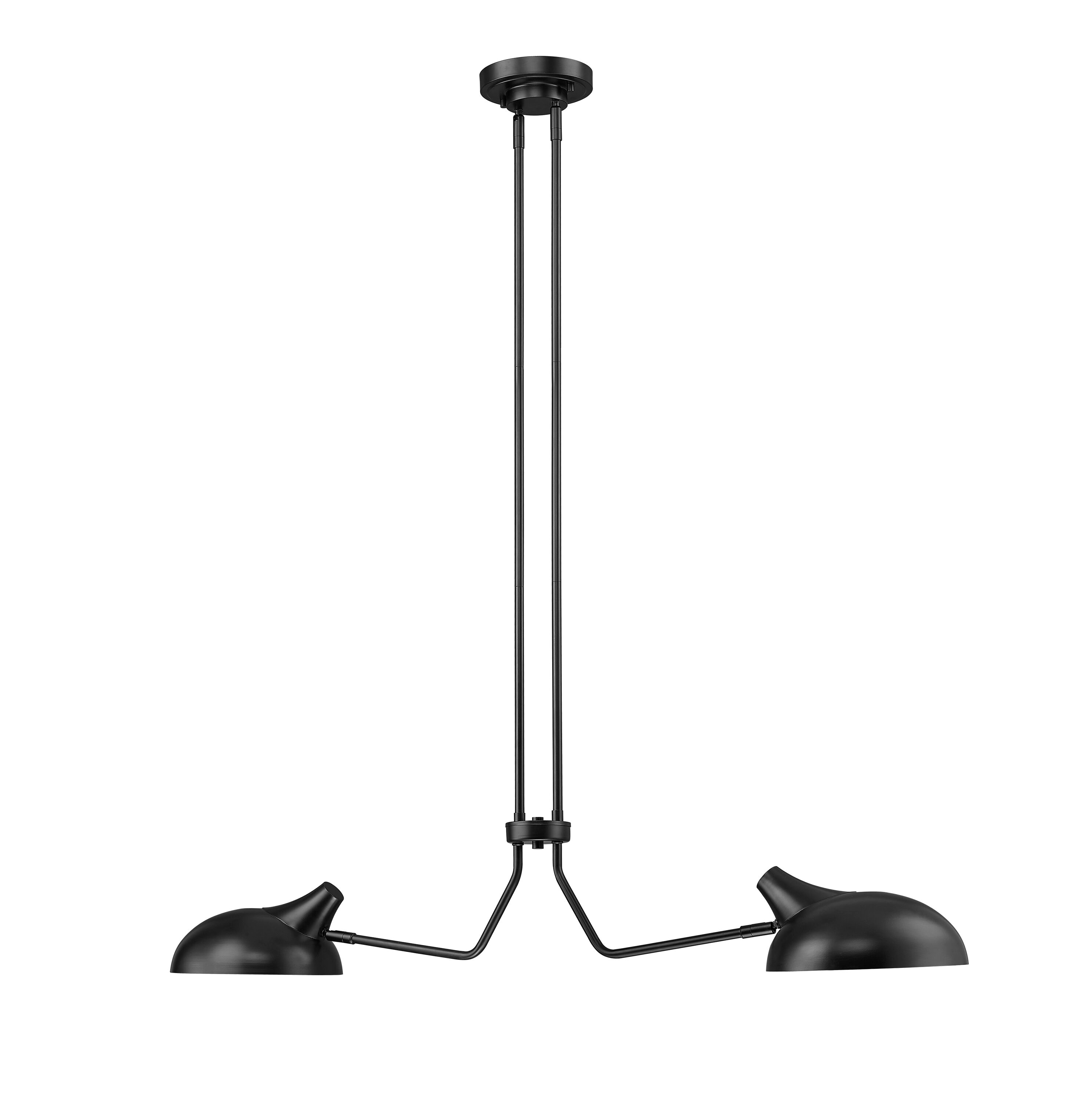 Bellamy Matte Black and Gold 46" Steel Island Pendant Light