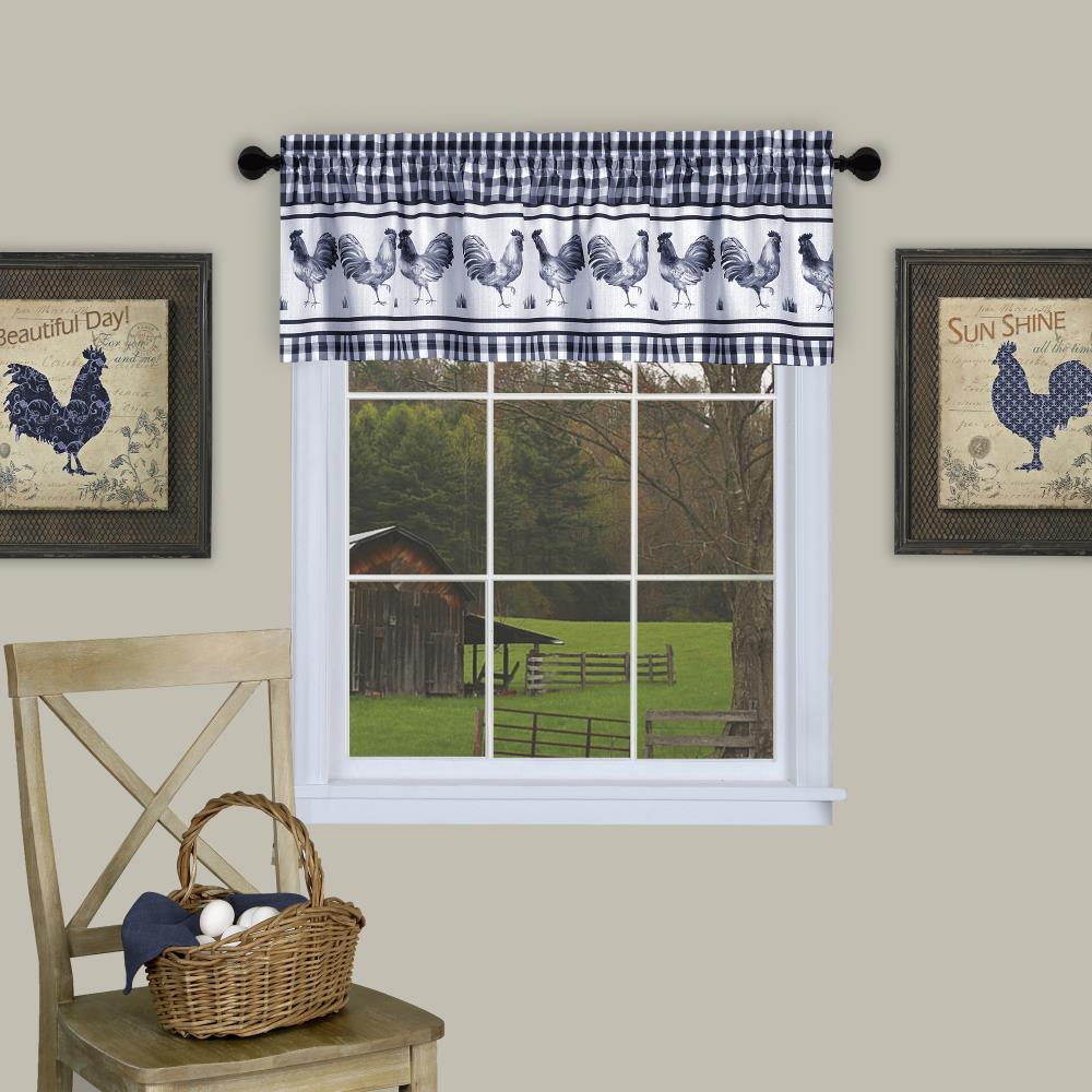 Achim BRVL14NY12 Barnyard 14-Inches Navy Polyester Rod pocket Valance