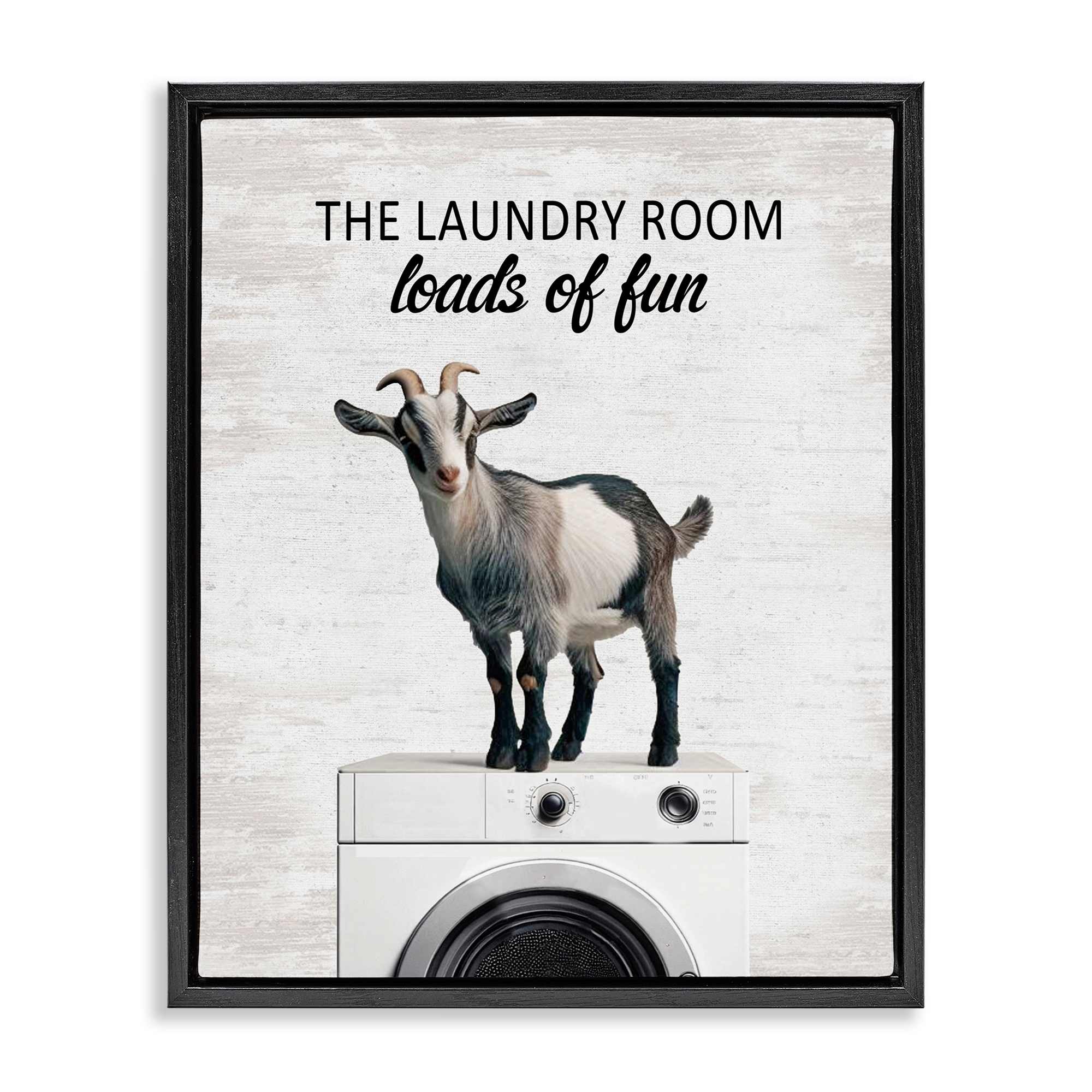 Stupell Industries BS-867-FFB-16X20 Loads of Fun Laundry Goat Floating Frame design by Lettered and Lined