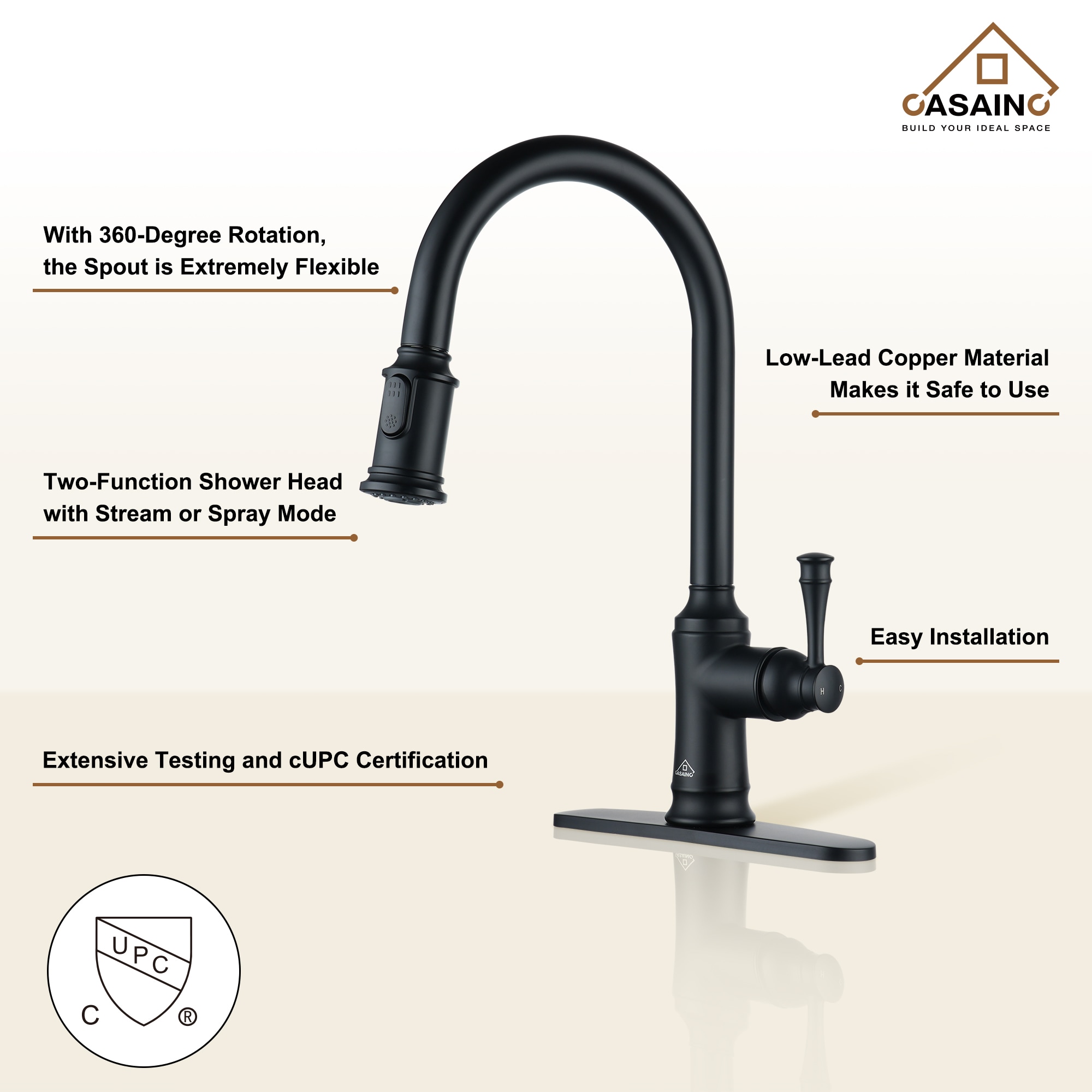 CASAINC CA-YWB1202 Kitchen-Faucets - View #7