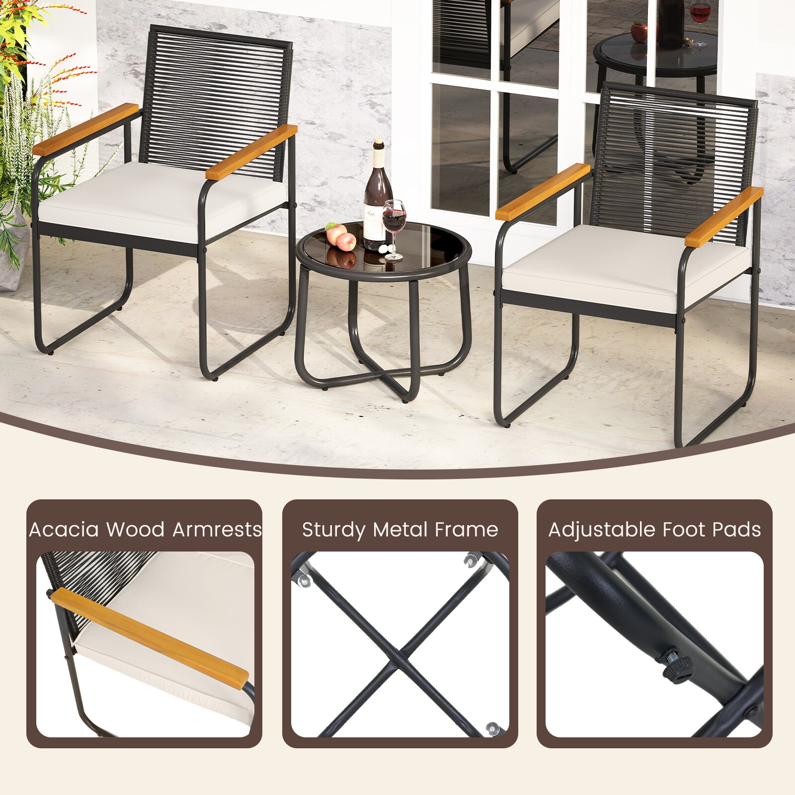 Volenca VOL-312FWH Patio-Conversation-Sets - View #6
