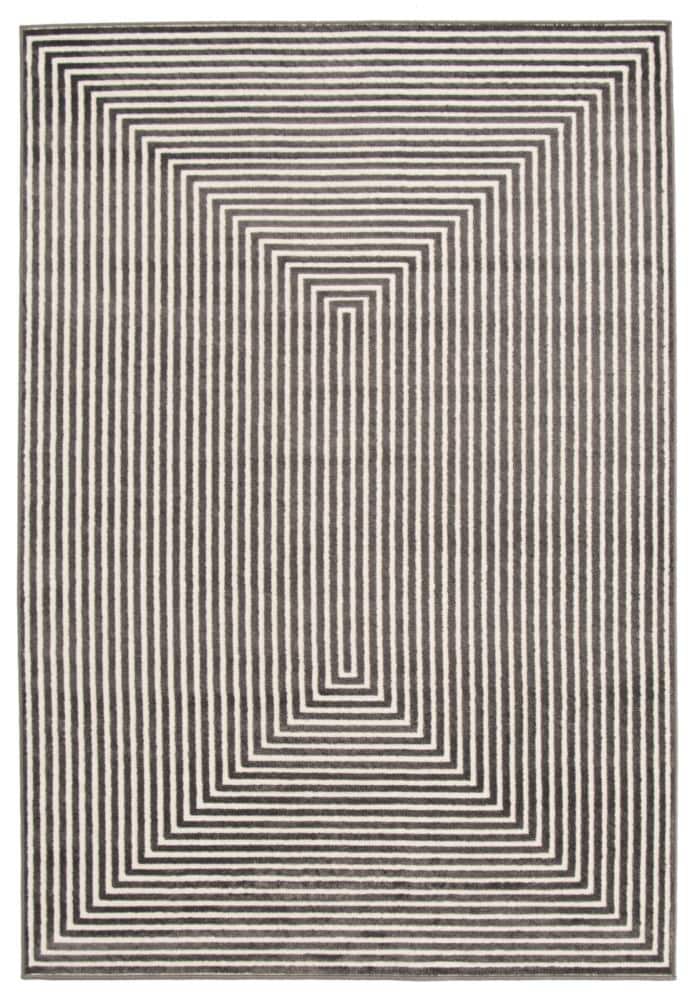 ECARPETGALLERY 351060 Trona 7 x 9 (ft) Polypropylene Gray Rectangular Indoor Geometric Area rug