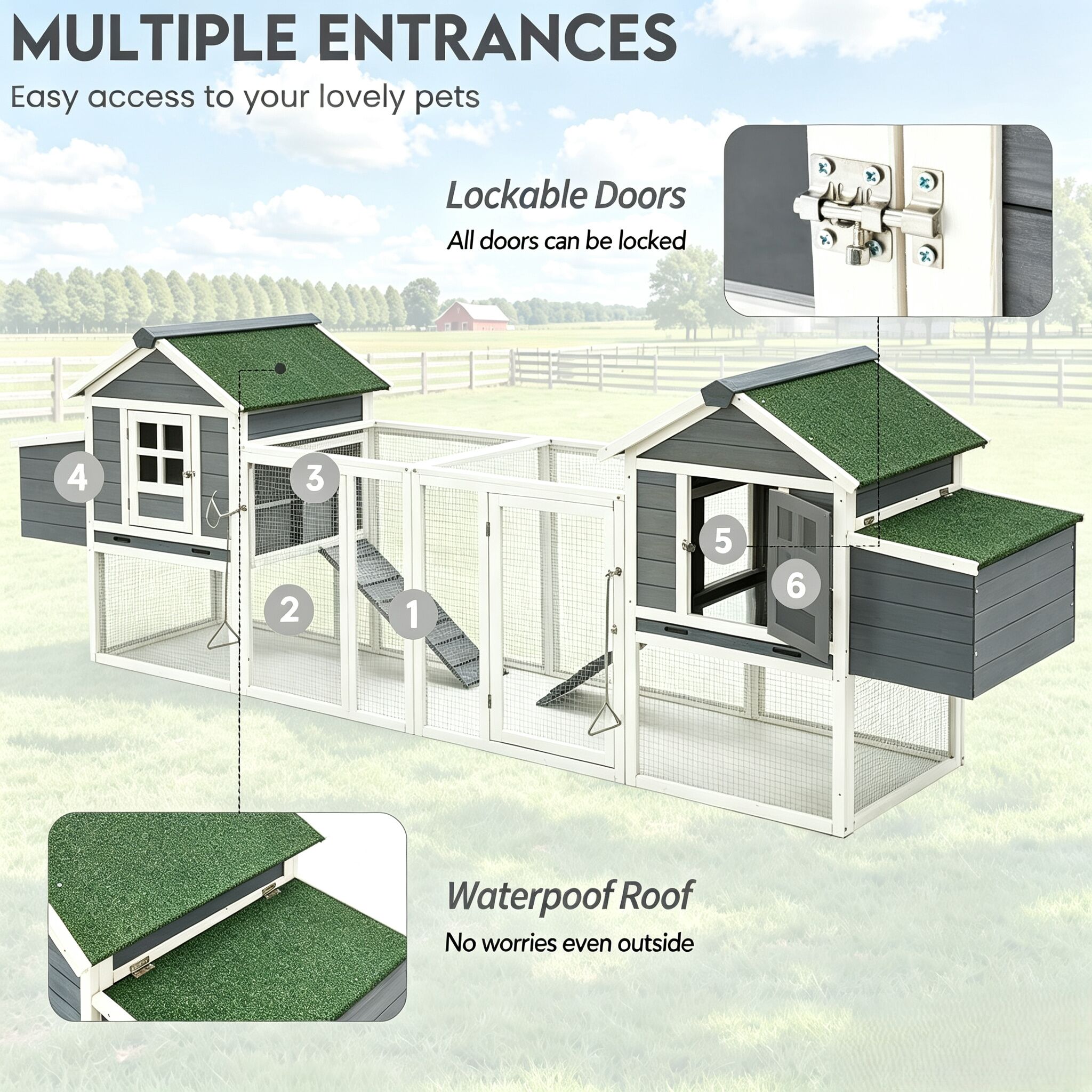 YODOLLA 12033GR-Y-LS02 Chicken-Coops-Rabbit-Hutches - View #3