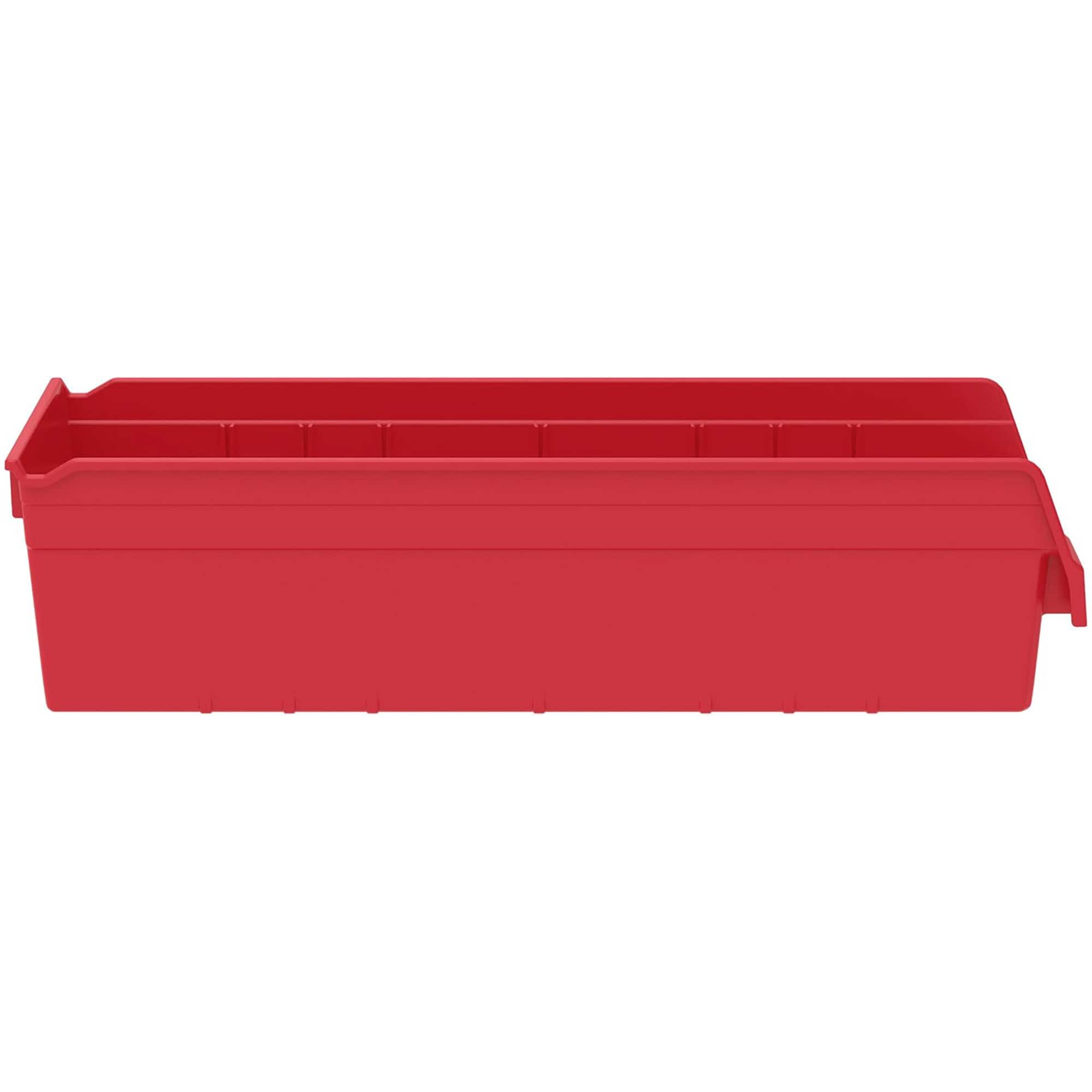 Akro-Mils 6 Pack AkroBins Plastic Storage Bins Space-Saving Organizers Red #30084RED