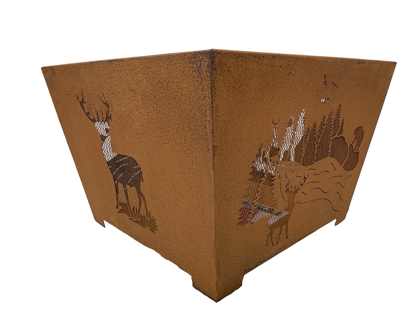 Esschert Design FF1002 Brown or Rust Steel Outdoor Wood-Burning Fireplace