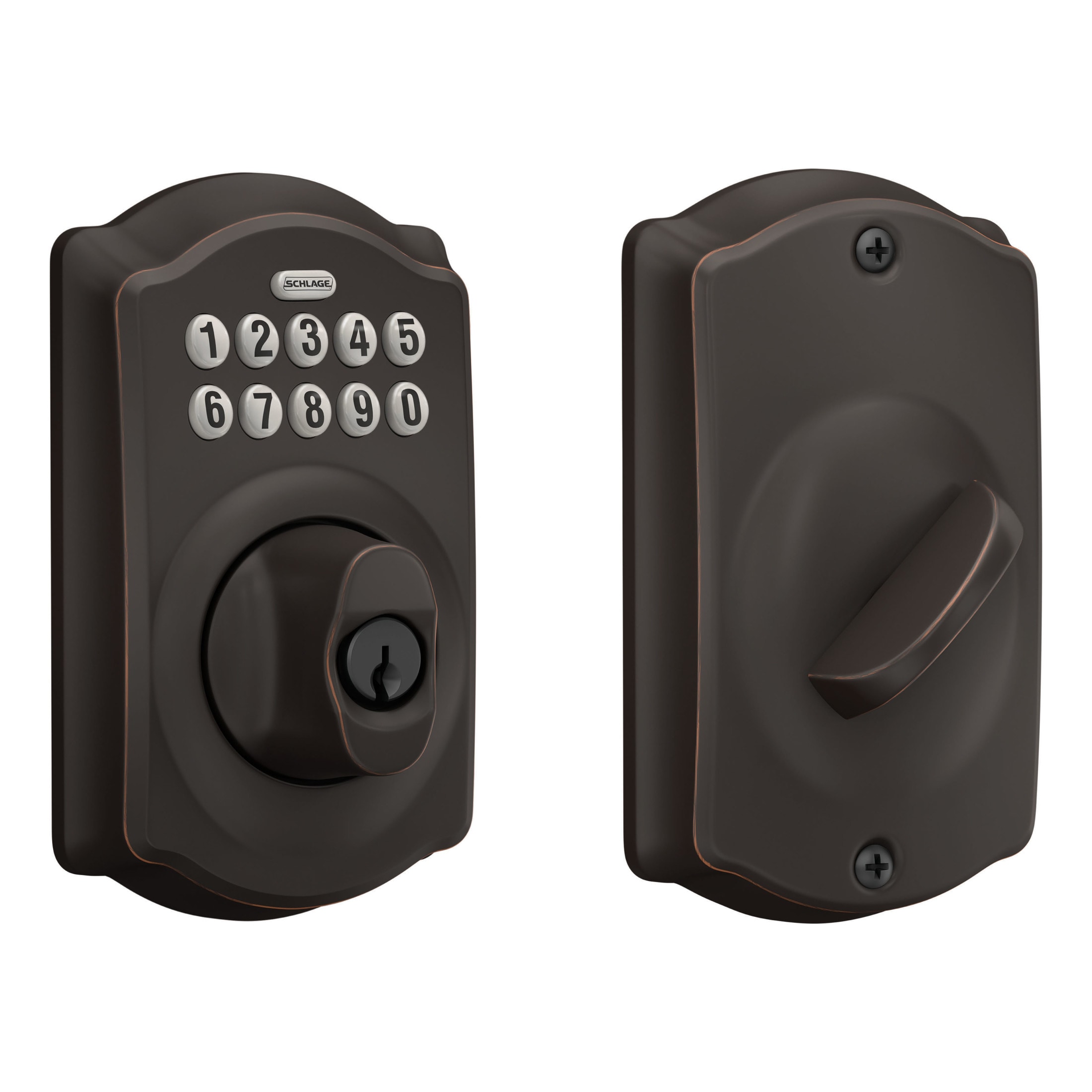 Schlage Camelot Aged Bronze Electronic Handle with Keypad FE595 CAM 716 ACC Sansujyuku sansujyuku.com