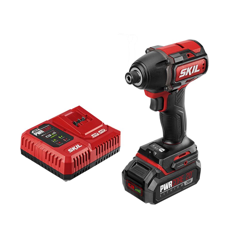 SKIL PWR CORE 20 20-Volt 1/4-in Variable Speed Brushless Cordless ...