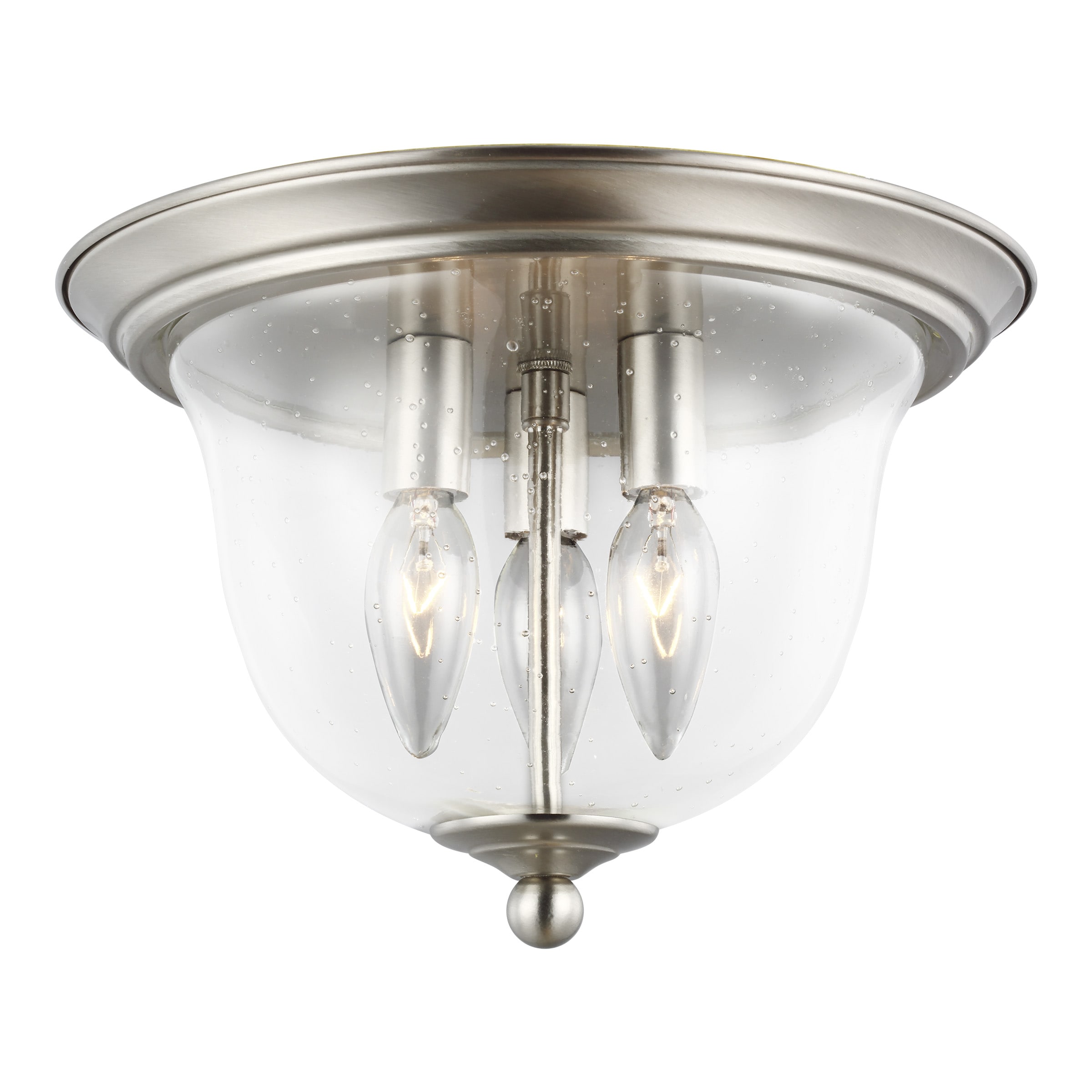 Generation Lighting 7514503-962 Belton 3 -Light 11.25-in Brushed Nickel Semi Flush Mount Light