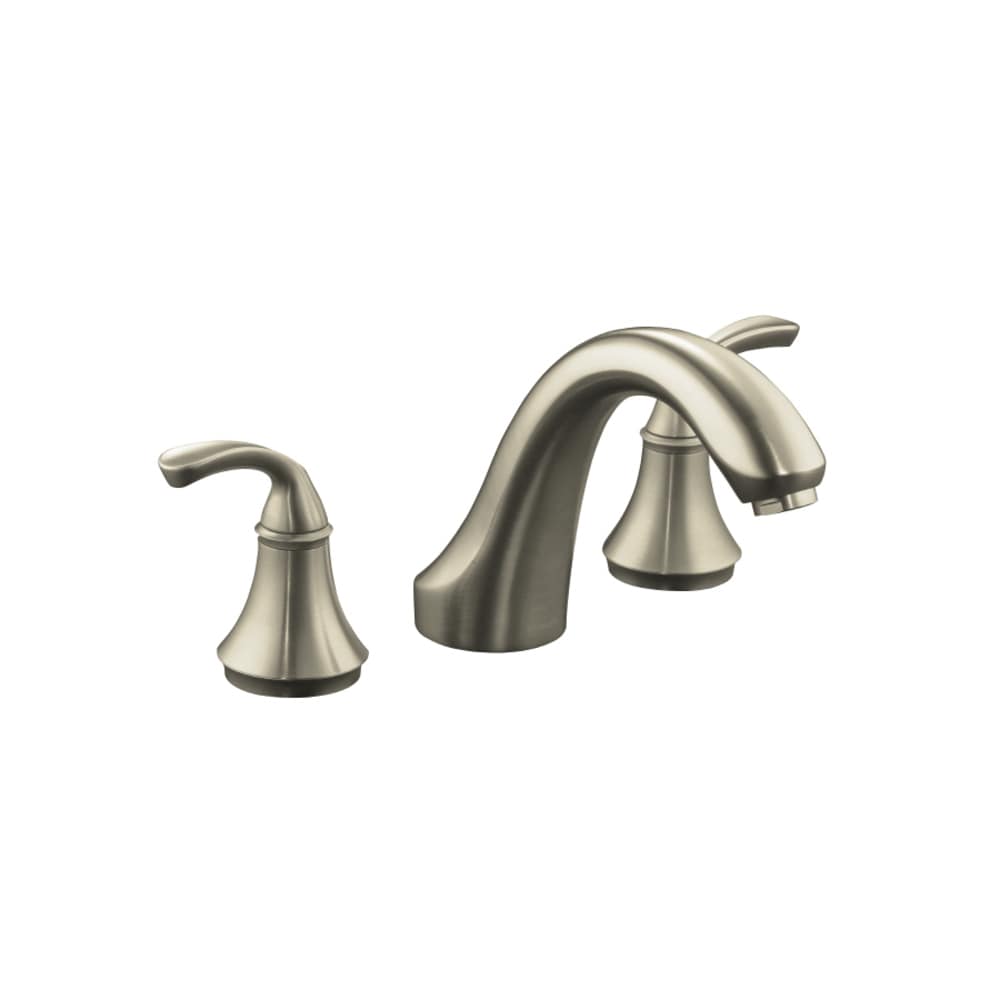 KOHLER T10278-4-BN Forte Vibrant Brushed Nickel 2-handle Deck-mount Roman Low-arc Bathtub Faucet