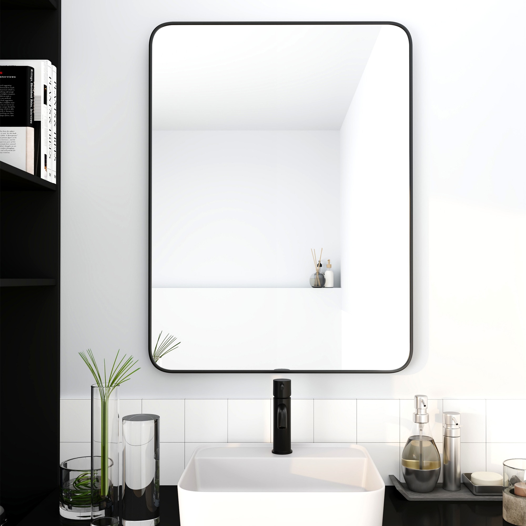 B324♡B393♡B251♡B048 ToolCat 24-in x 32-in Framed Rectangle Tilting Bathroom Vanity