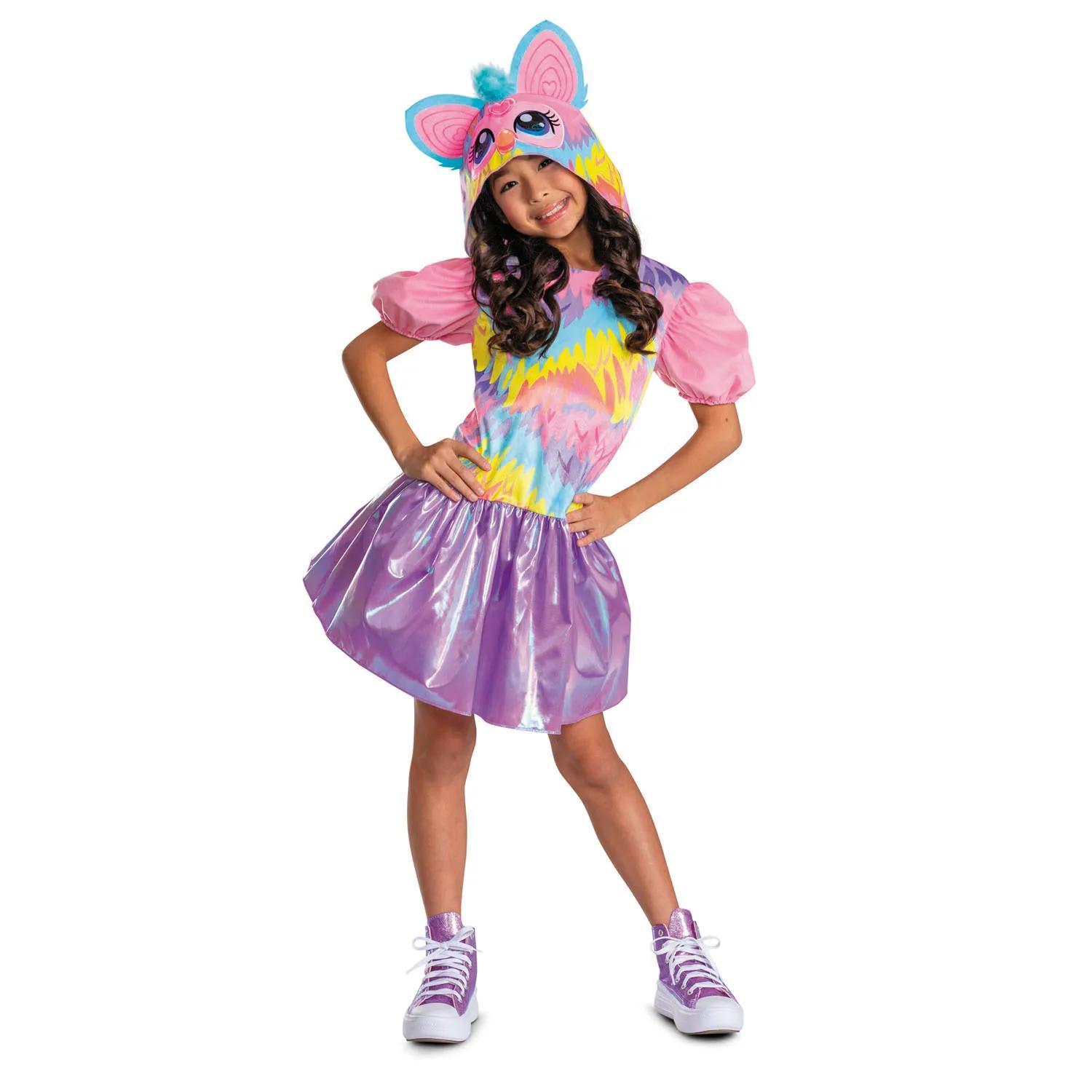 Disguise DG174829G Kids Furby Tie Dye Hooded Dress Costume - Large 10-12 - Thumbnail