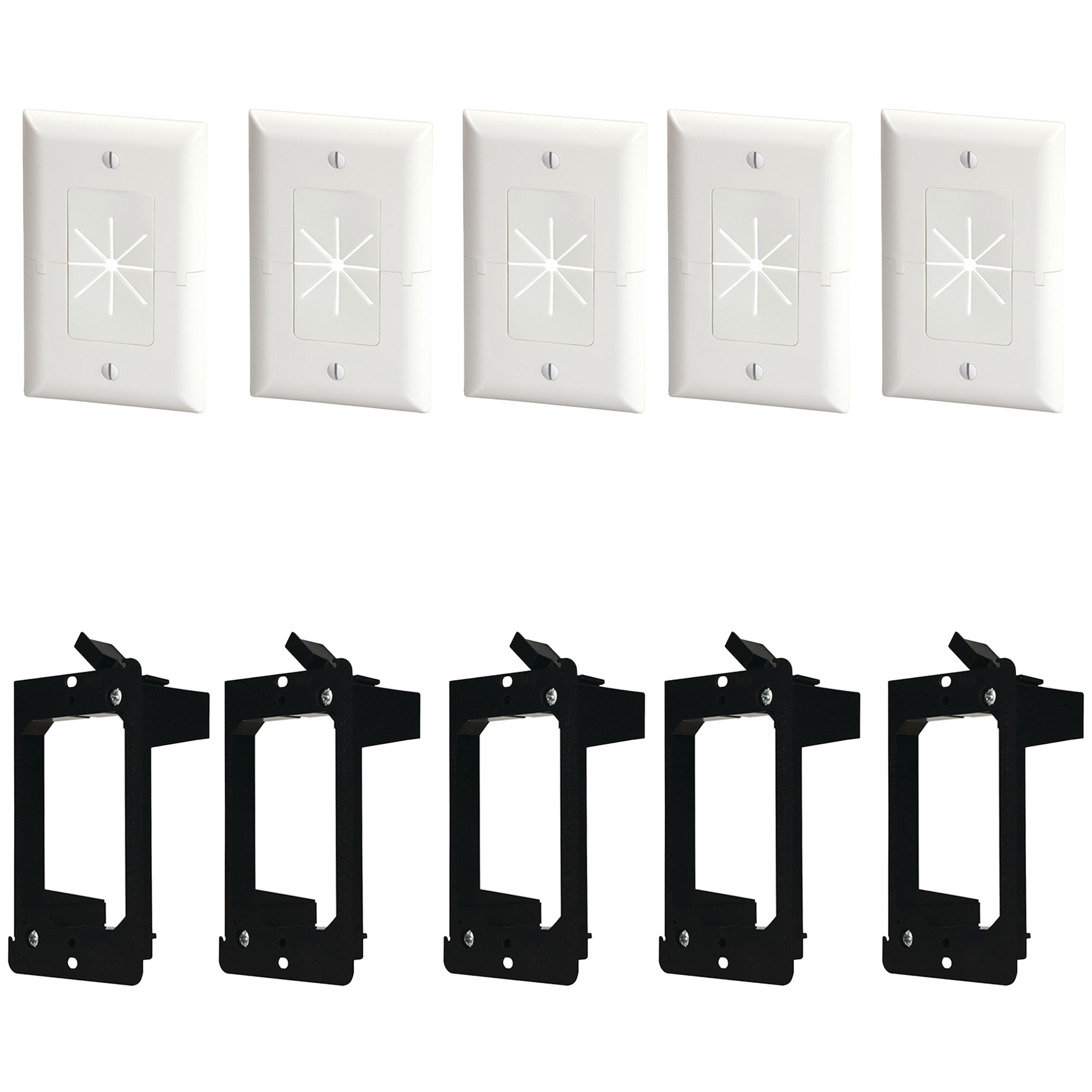 DataComm Electronics KITBBYDCOM4 1-Gang White Plastic Indoor Wall Plate (5-Pack)