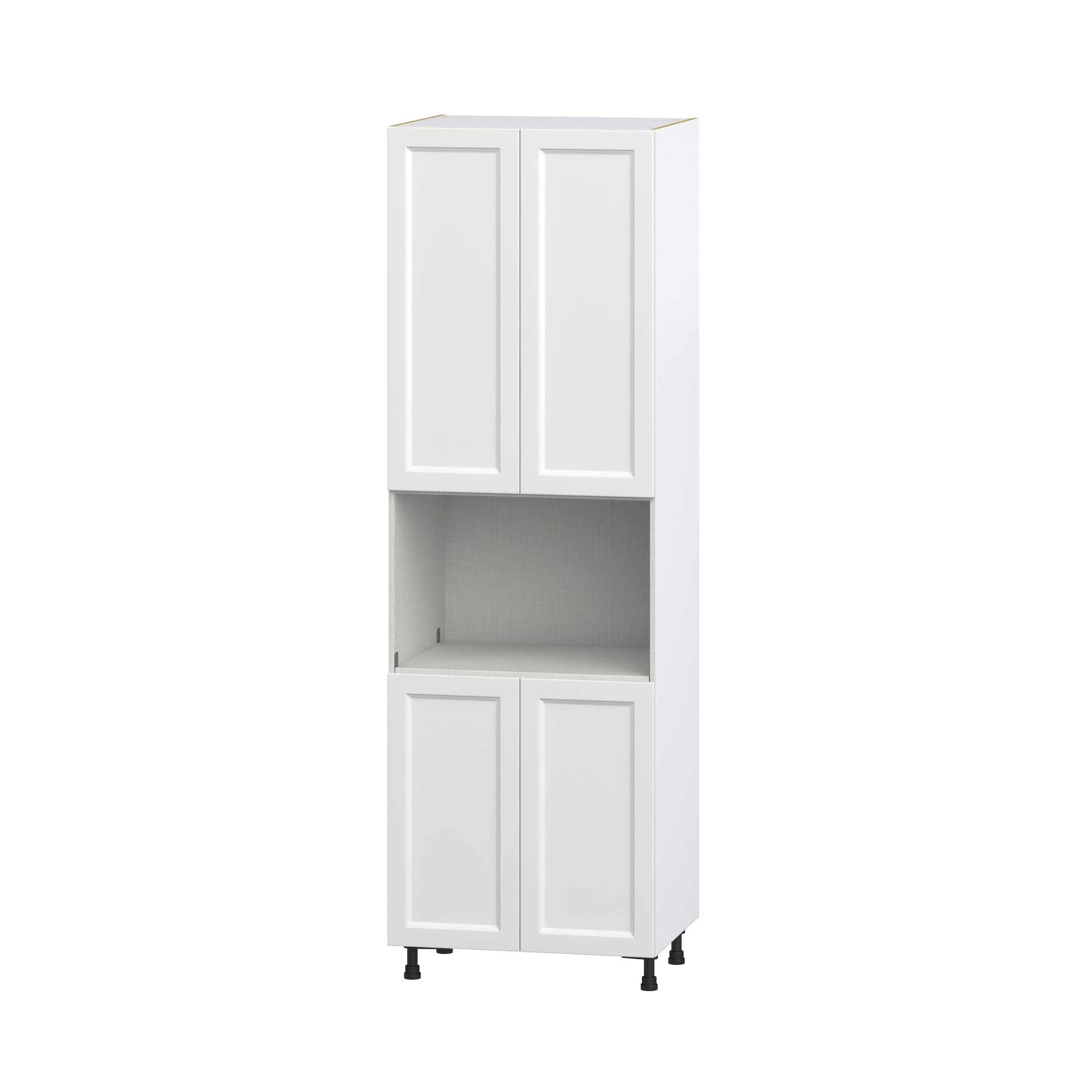 Hugo&Borg DSTM3094.5-RI Riviera 30-in W x 94.5-in H x 24-in D Bright White Microwave Pantry Fully assembled Cabinet (Recessed Panel Shaker)