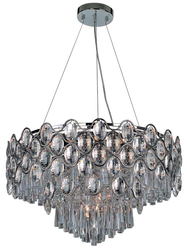 Maxim Lighting 39929BCPC Jewel 600 -Light Polished Chrome Glam Tiered Large (larger than 22 inches) Hanging Pendant light