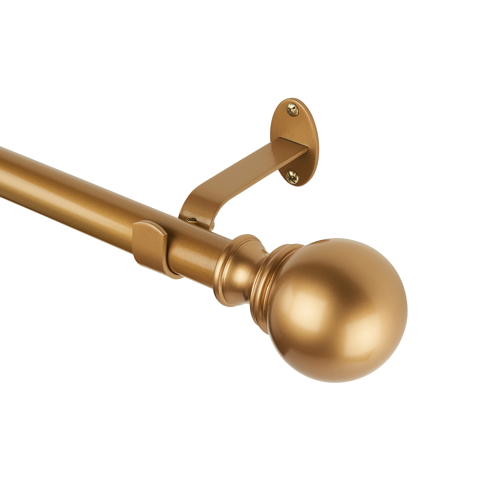 Elrene Home Fashions 026865995480 Cordelia 86-in to 120-in Soft Gold Iron Single curtain rod with Finials
