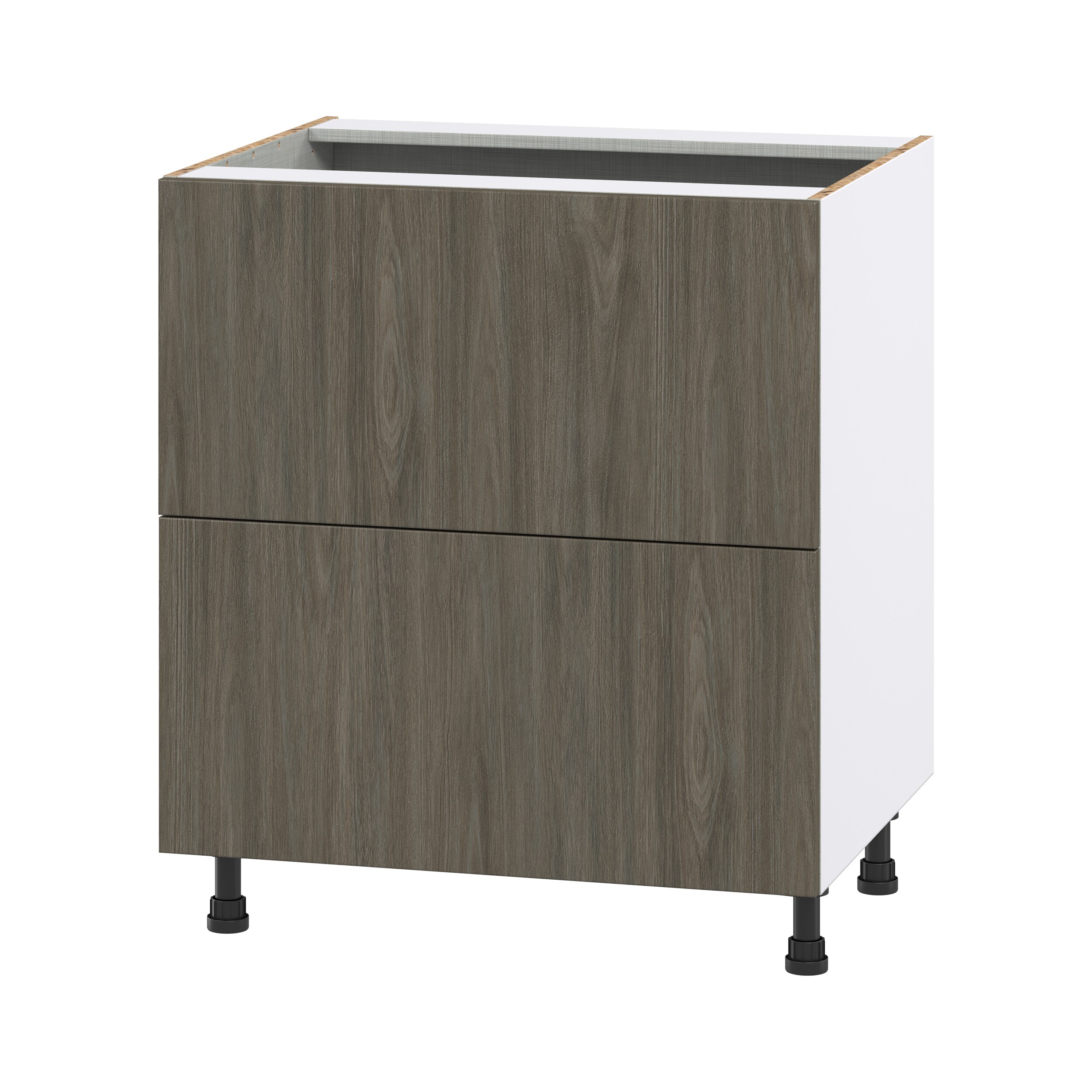 Hugo&Borg DSB2D30-SA Savane 30-in W x 34.5-in H x 24-in D Textmel 2 -Drawers Drawer Base Fully assembled Cabinet ( Flat panel Slab )